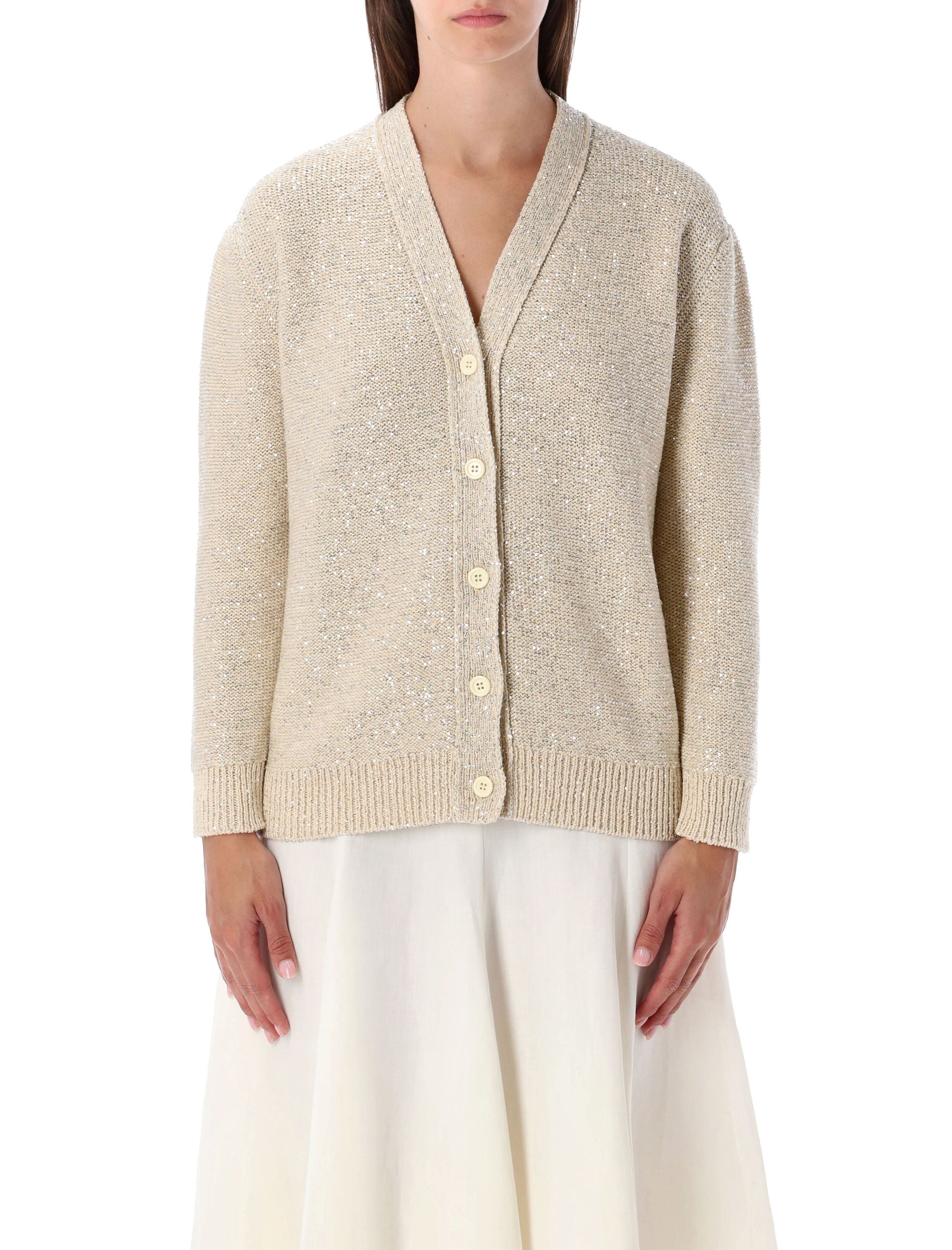 FABIANA FILIPPI Cotton Cardigan with Sequins - Size 38