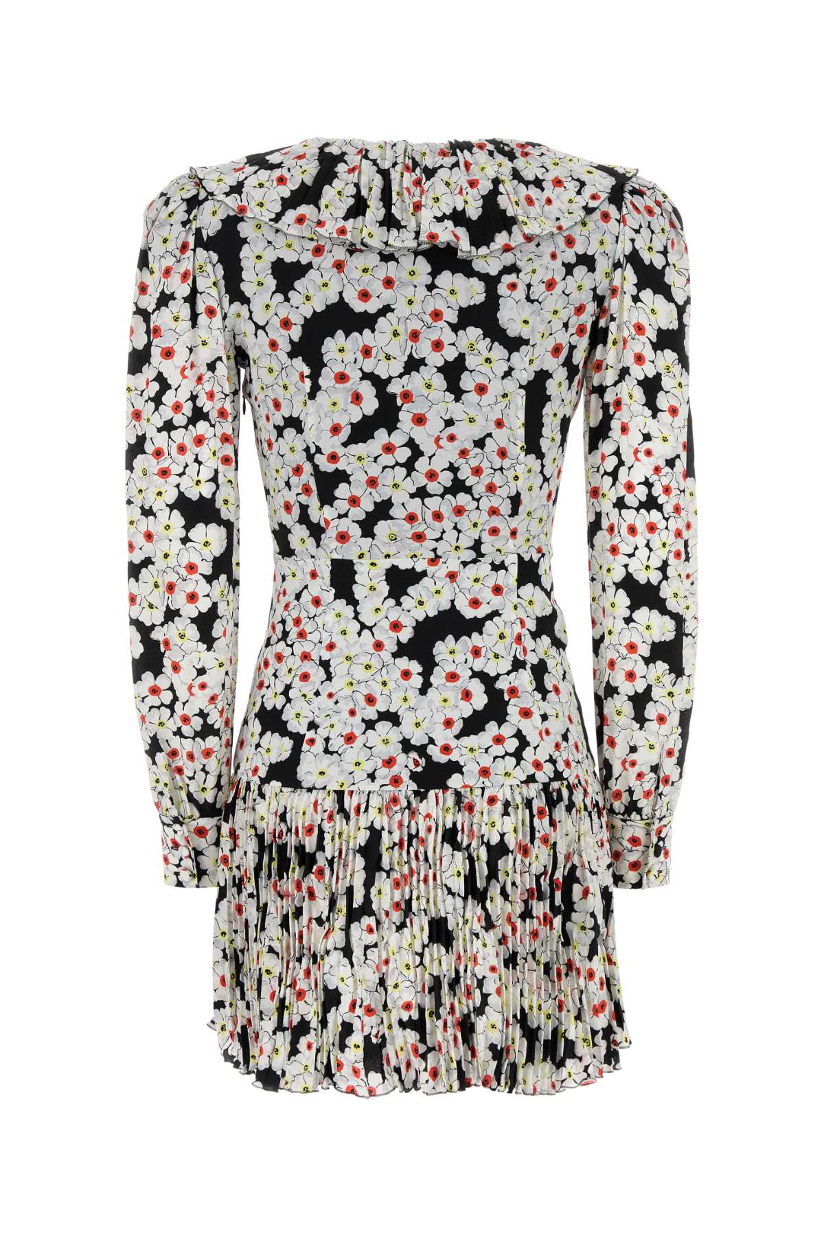 ALESSANDRA RICH Floral Printed Silk Mini Dress for Women