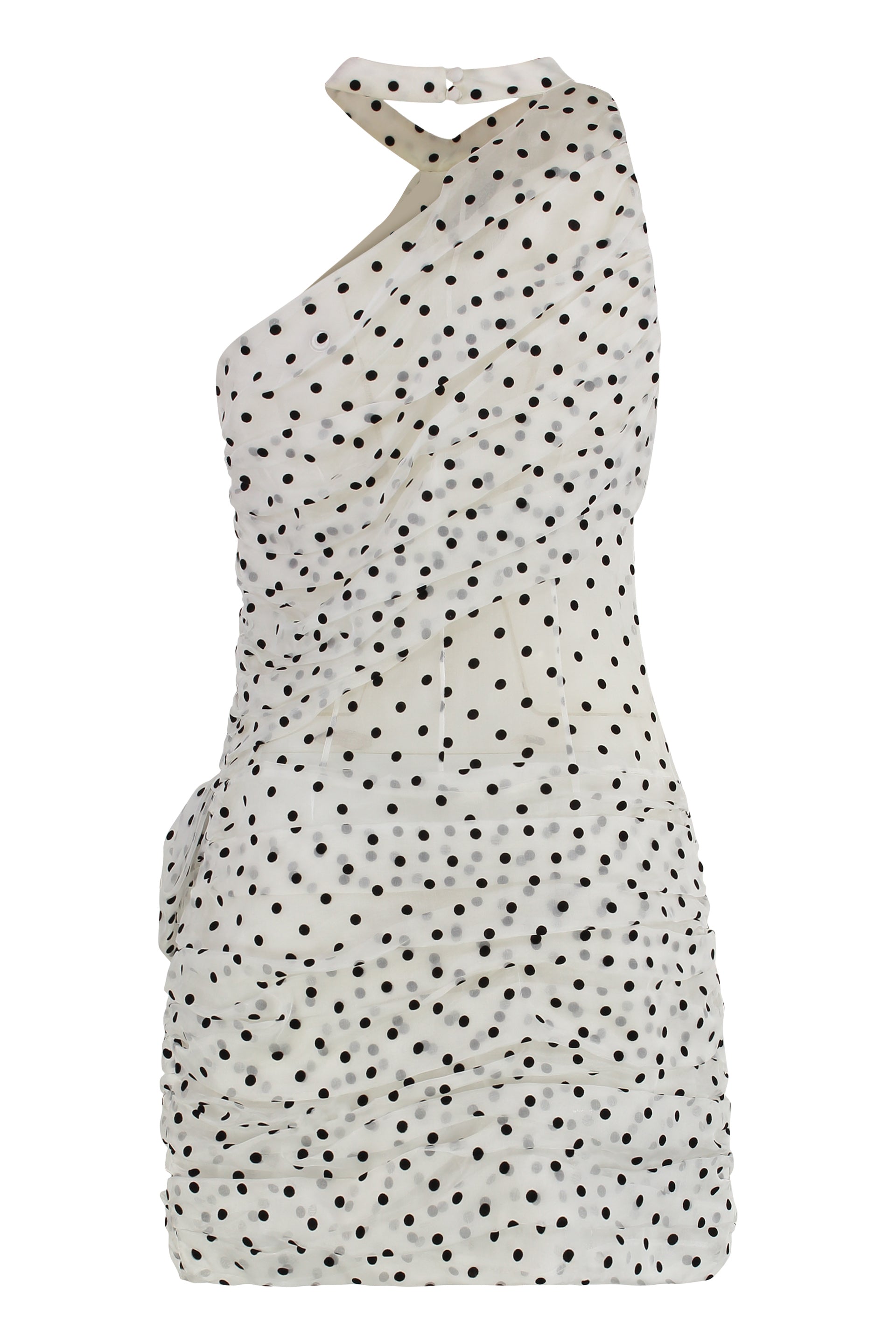 ALESSANDRA RICH Chic Polka-Dot Mini-Dress with Decorative Bow