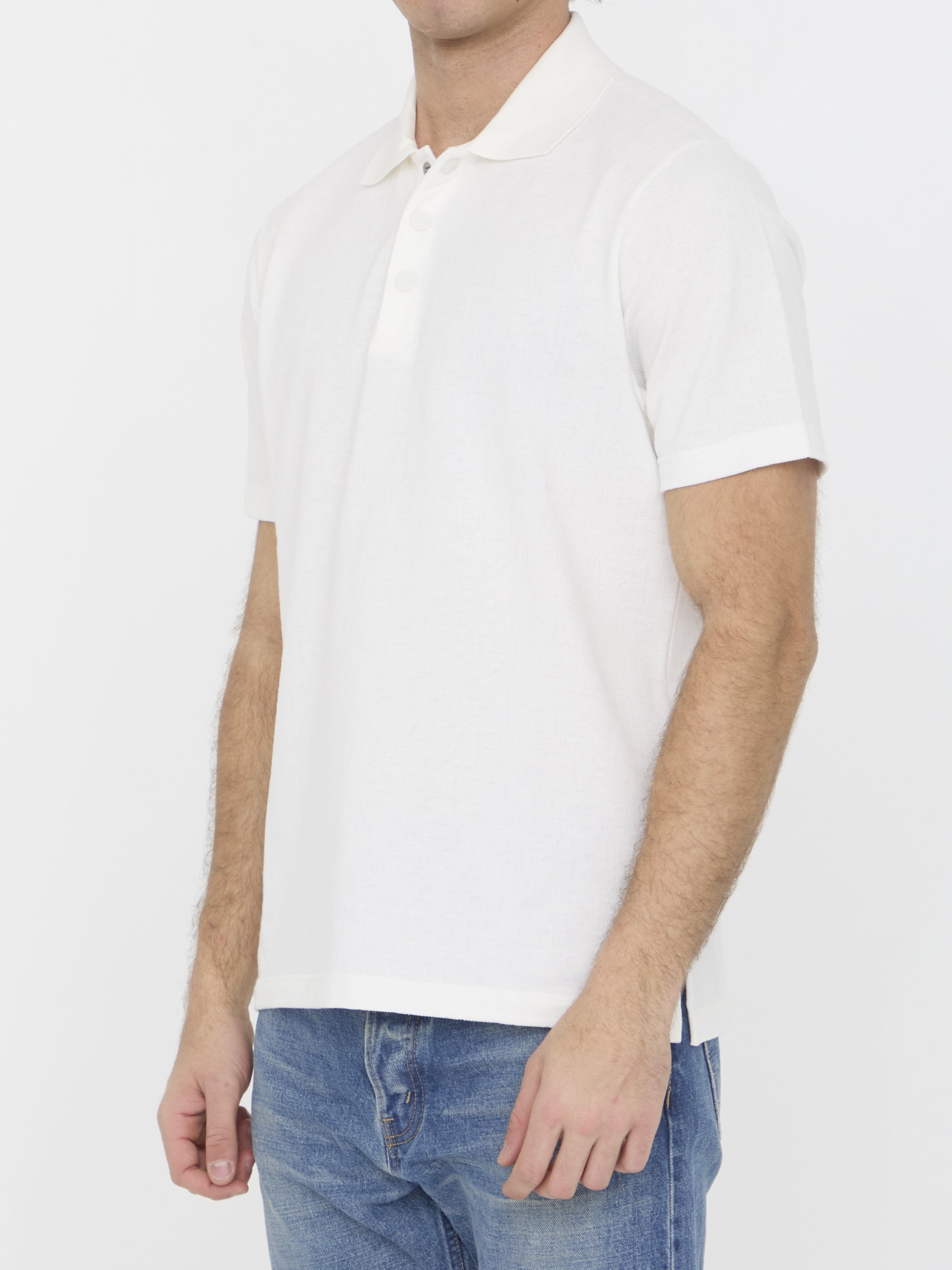 FENDI Men's Regular Fit Polo Shirt with FF Monogram - Size L