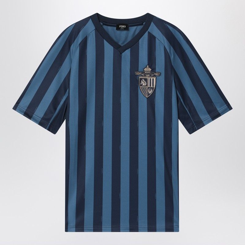 FENDI Printed Polyester T-Shirt with FF Crest Design