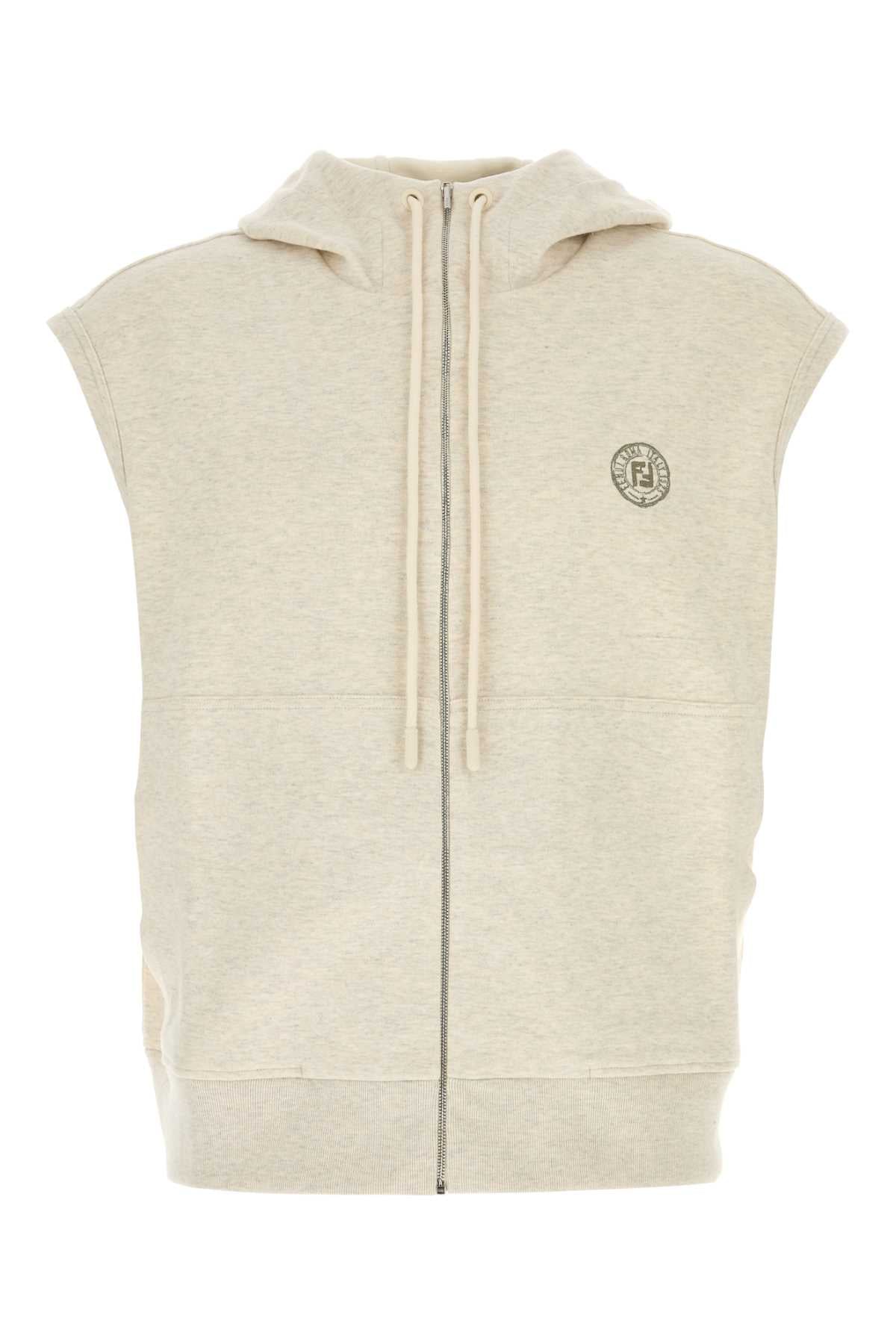 FENDI Men's Melange Crema Stretch Sweatshirt