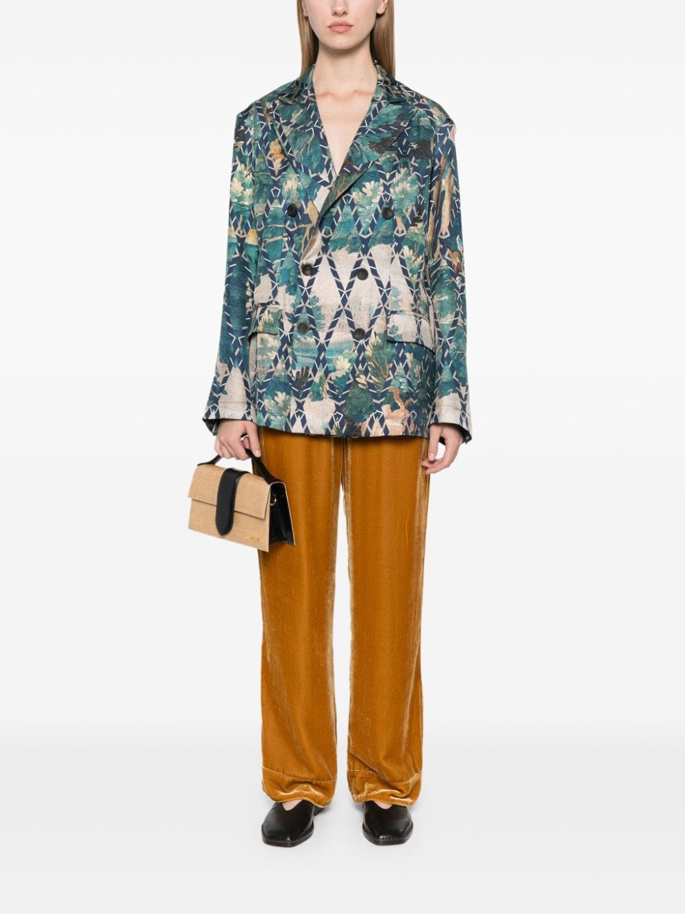 PIERRE LOUIS MASCIA Printed Silk Jacket - Women's FW24 Collection