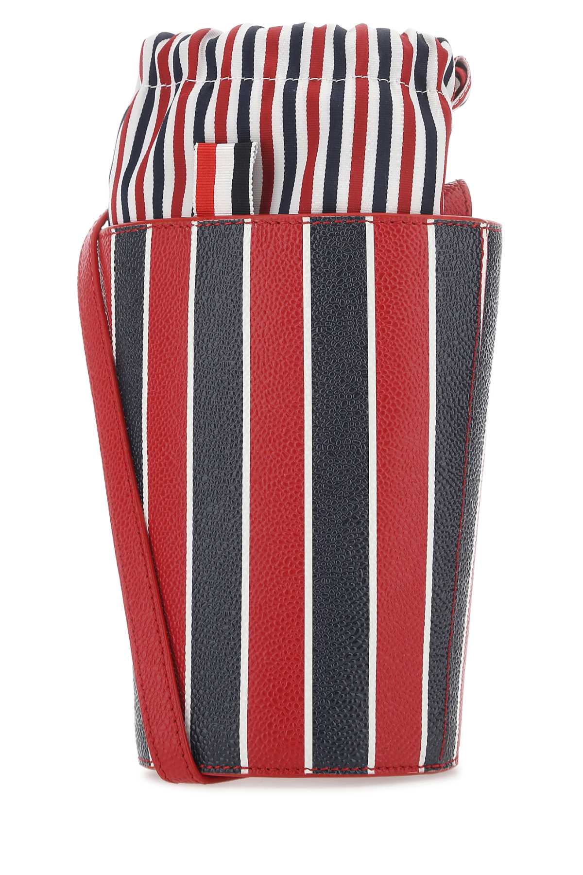 THOM BROWNE Mini Printed Leather Bucket Handbag