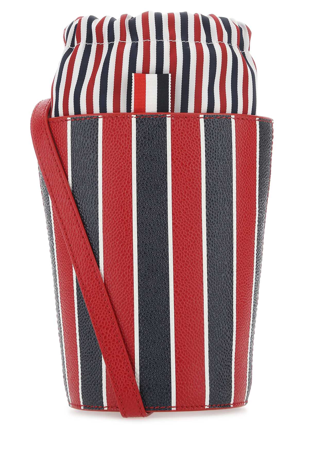 THOM BROWNE Mini Printed Leather Bucket Handbag