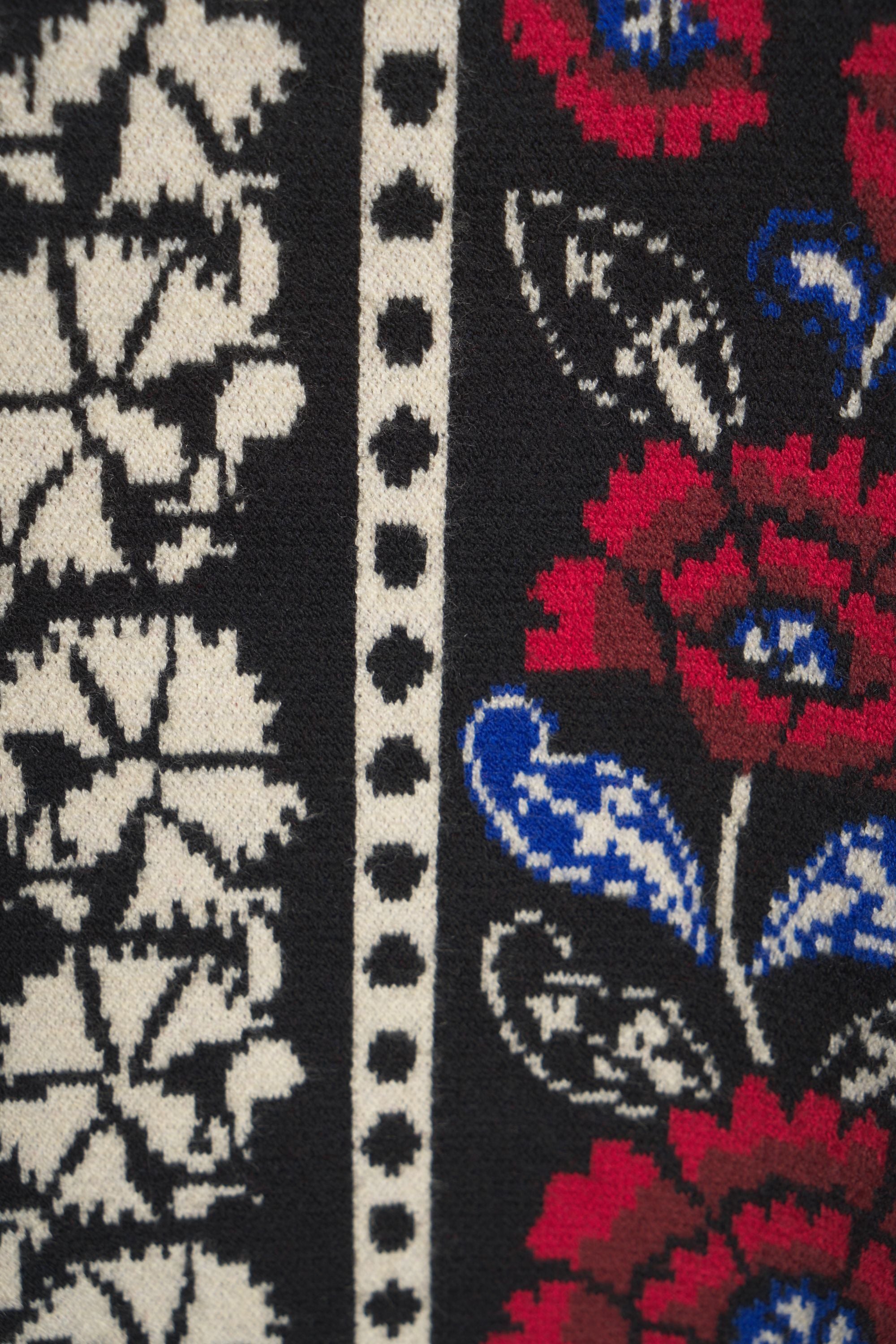 FARM RIO Floral Knit Midi Dress with Balloon Sleeves