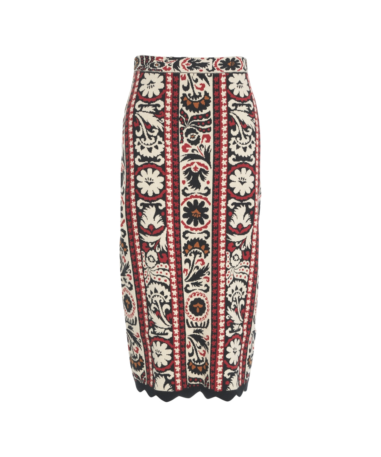 FARM RIO Embroidered Skirt with Scalloped Hem for Women