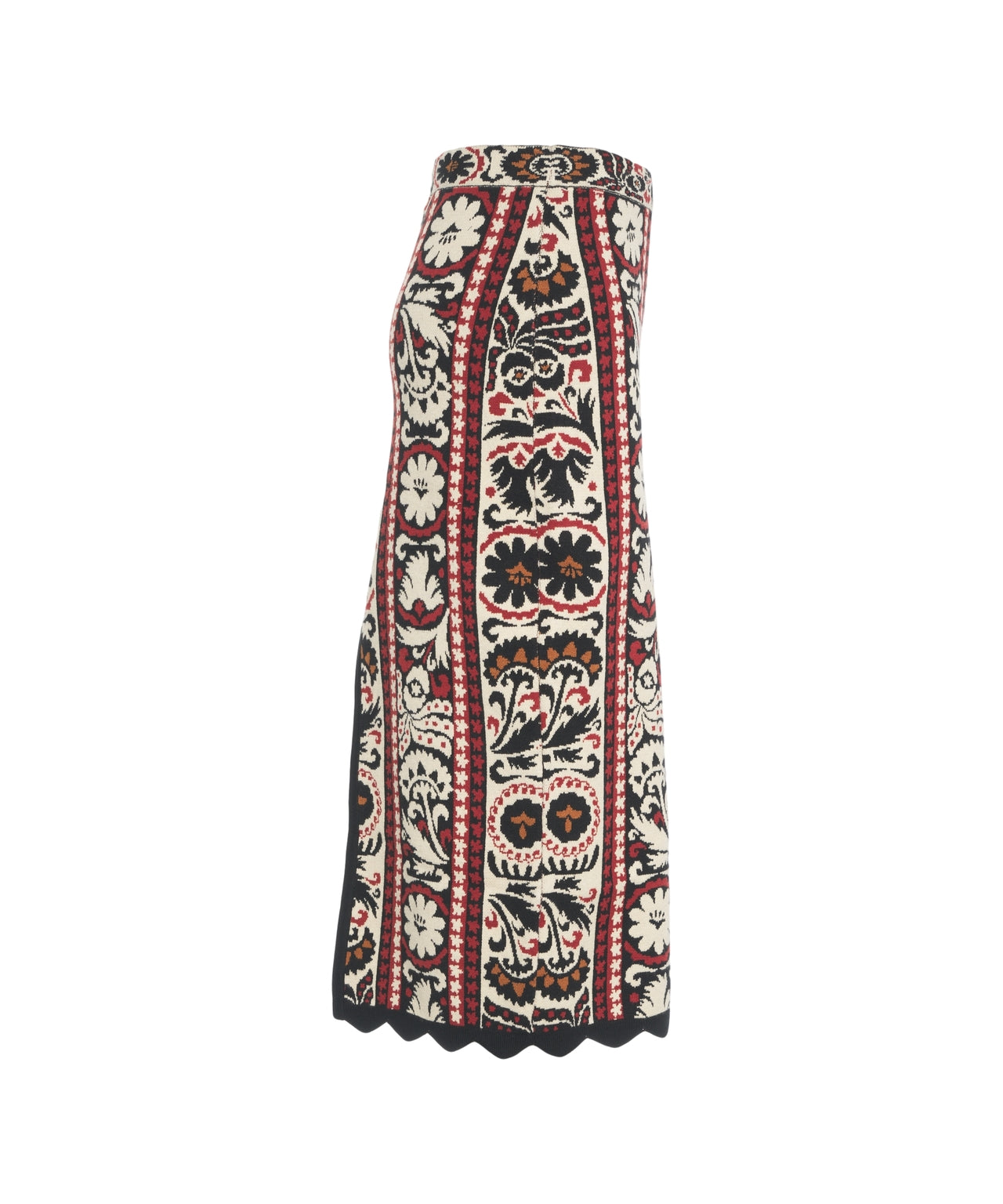 FARM RIO Embroidered Skirt with Scalloped Hem for Women