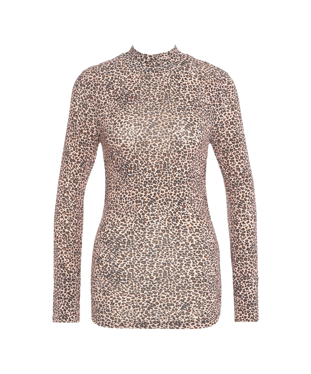 FARM RIO Animal Print High Collar Long Sleeve Top