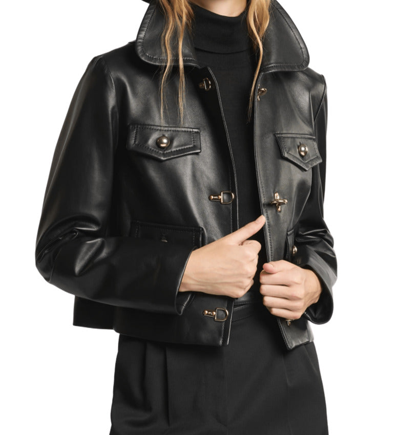 FAY Oversized Collar Jacket with Hook Closure - FW25