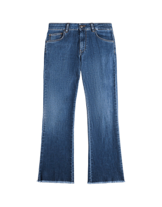 FAY Cute Frayed Hem Skinny Jeans for Women
