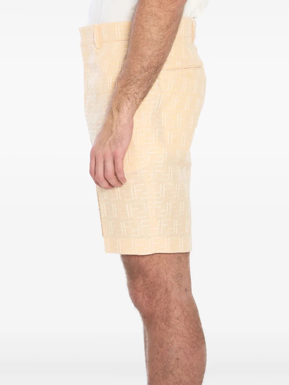 FENDI Linen Blend Bermuda Shorts for Men - SS25 Collection