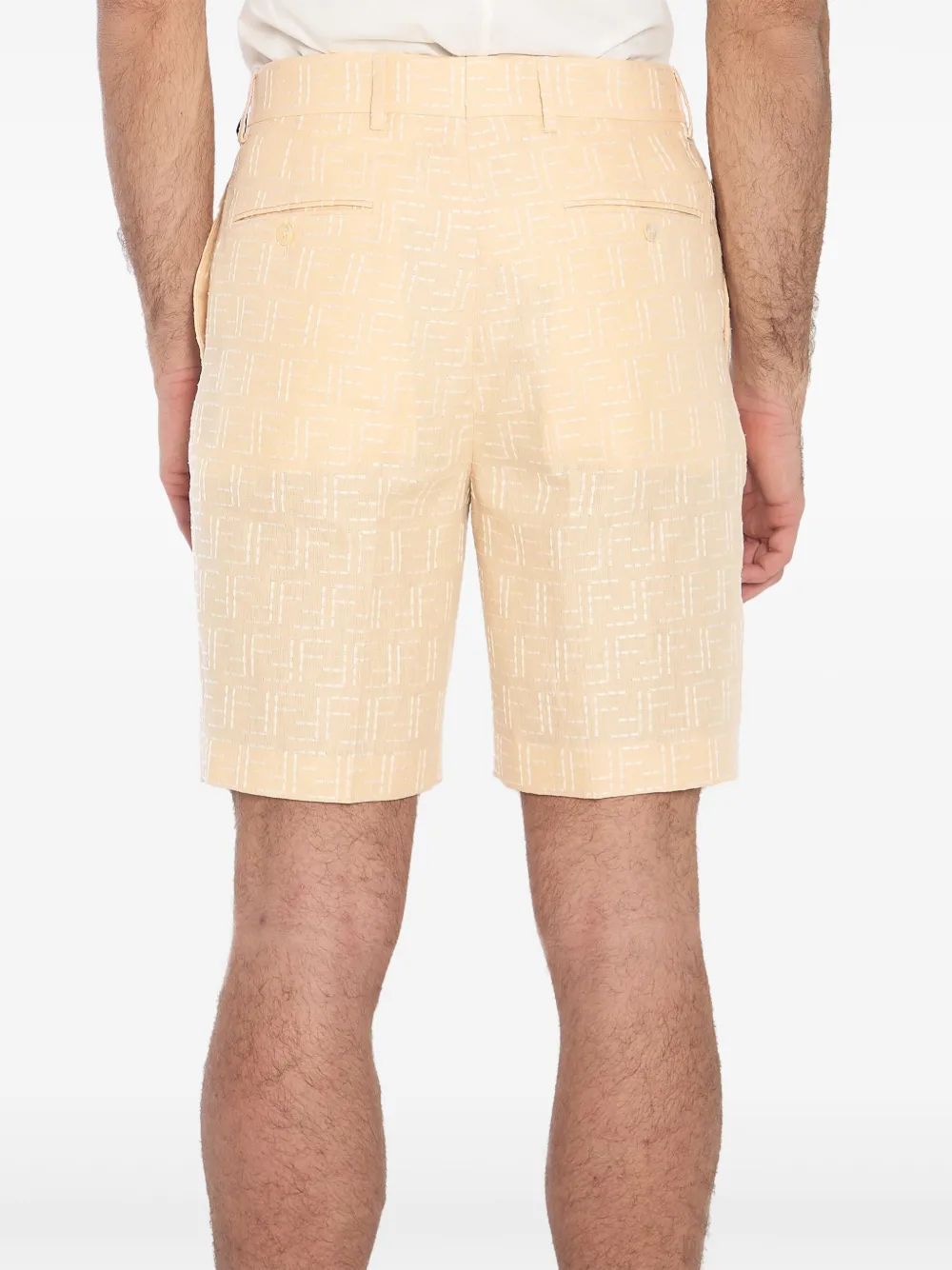 FENDI Linen Blend Bermuda Shorts for Men - SS25 Collection