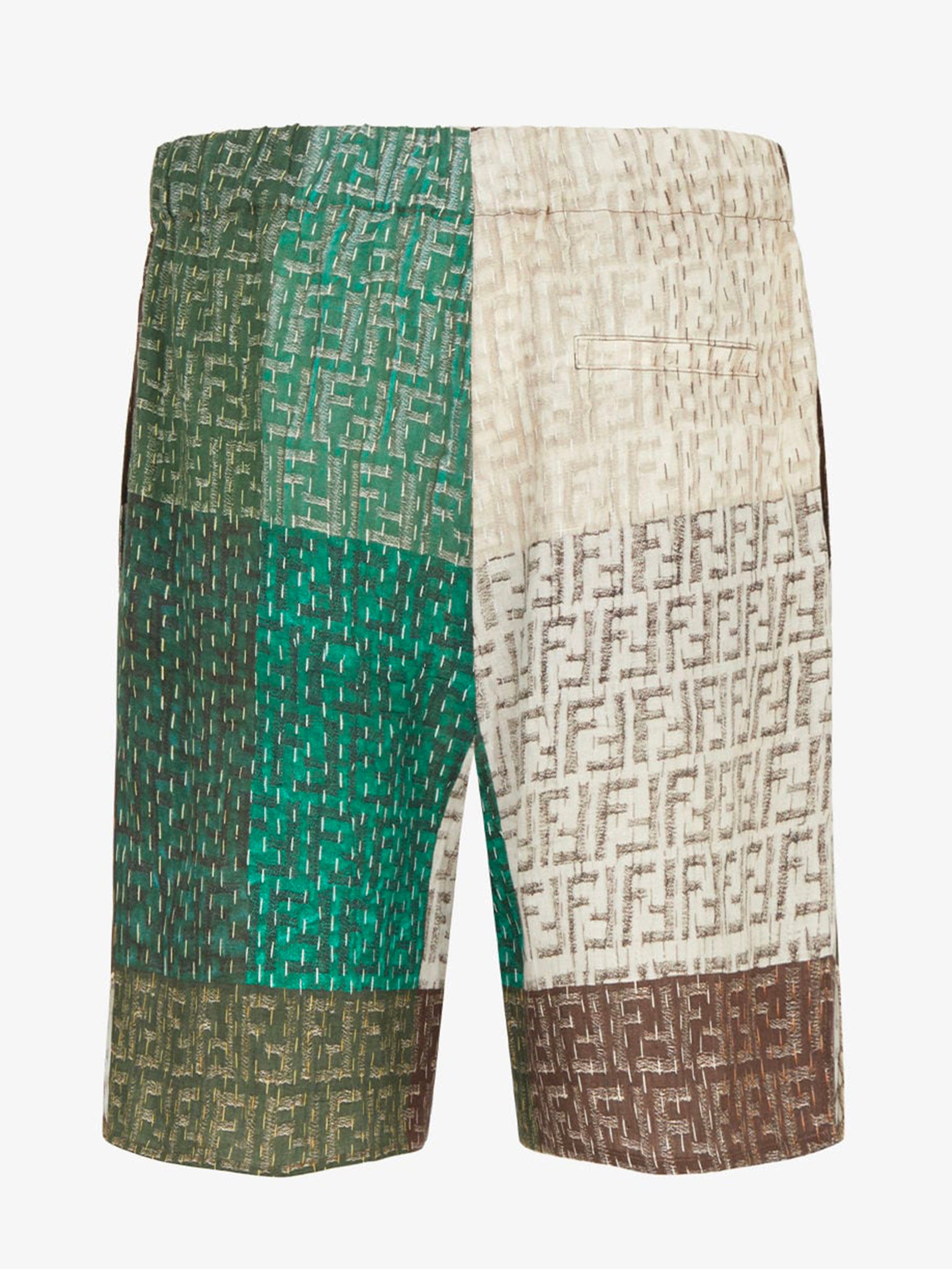 FENDI Linen Bermuda Shorts with Elastic Waist - Size 48