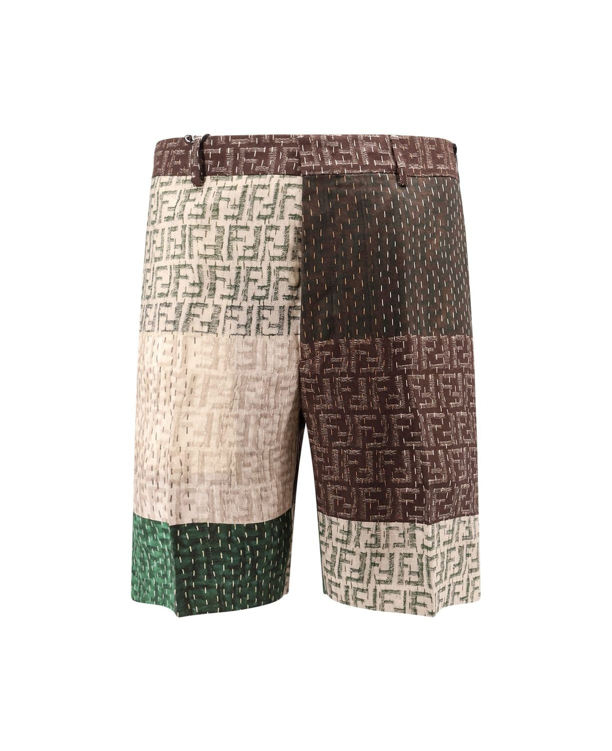 FENDI Linen Bermuda Shorts for Men - SS25 Collection