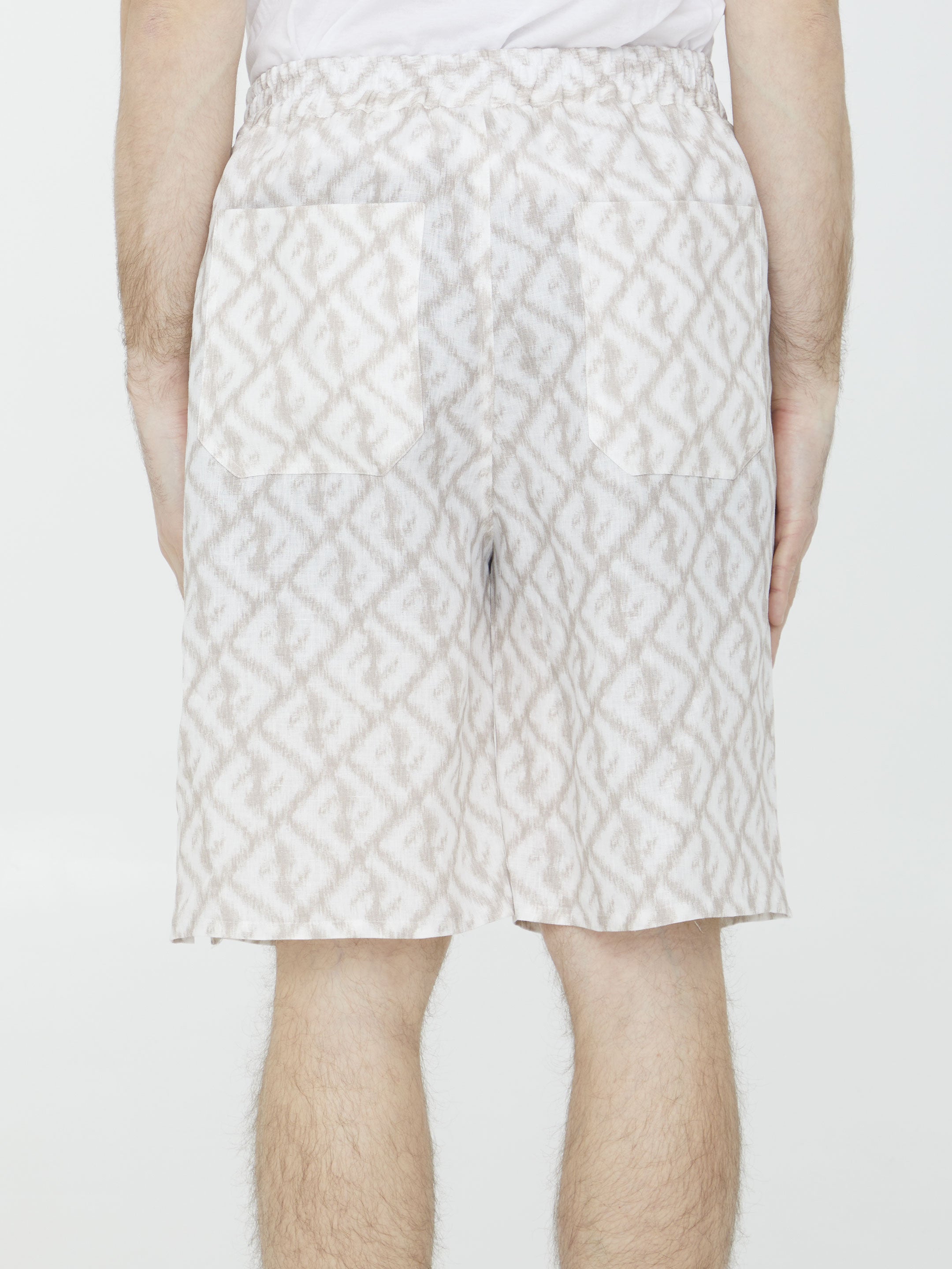 FENDI Stylish Linen Fitted Shorts for Men