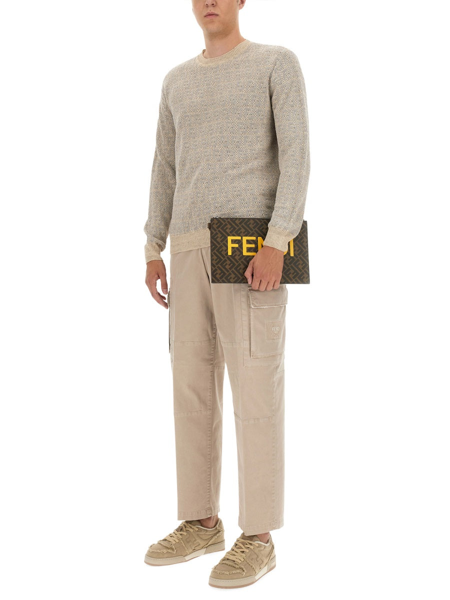 FENDI Regular Fit Gabardine Pants for Men