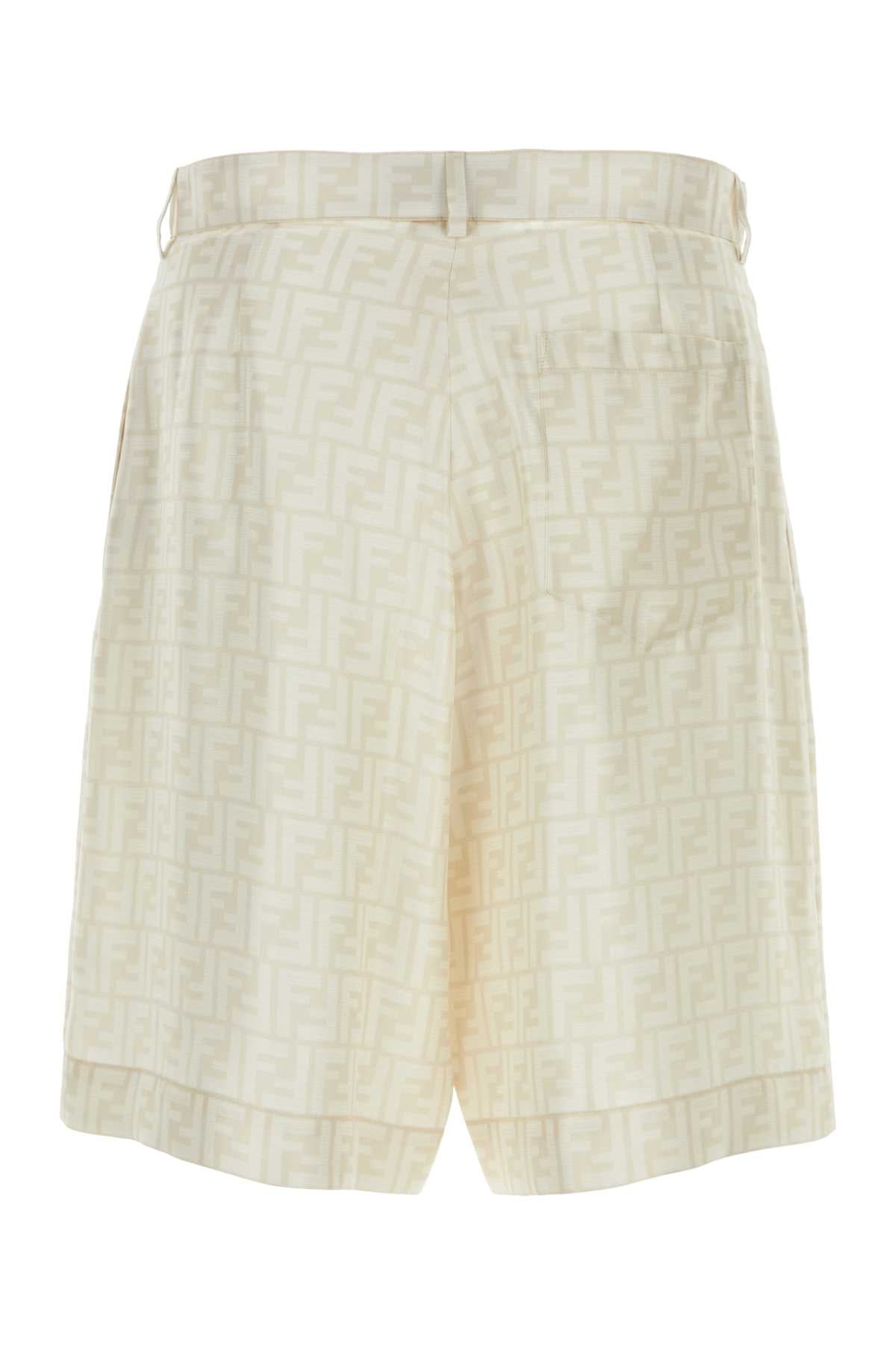 FENDI Embroidered Silk Bermuda Shorts for Men