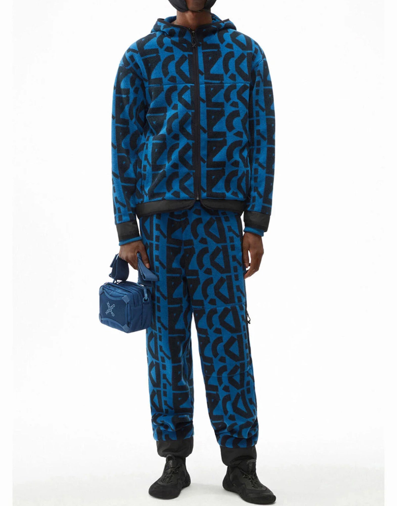 KENZO Allover Monogram Zipped Hoodie for Men - FW24 Collection