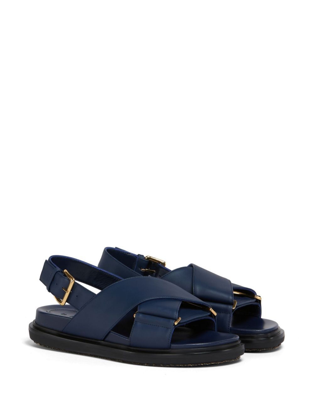 MARNI Leather Crisscross Fussbett Sandal