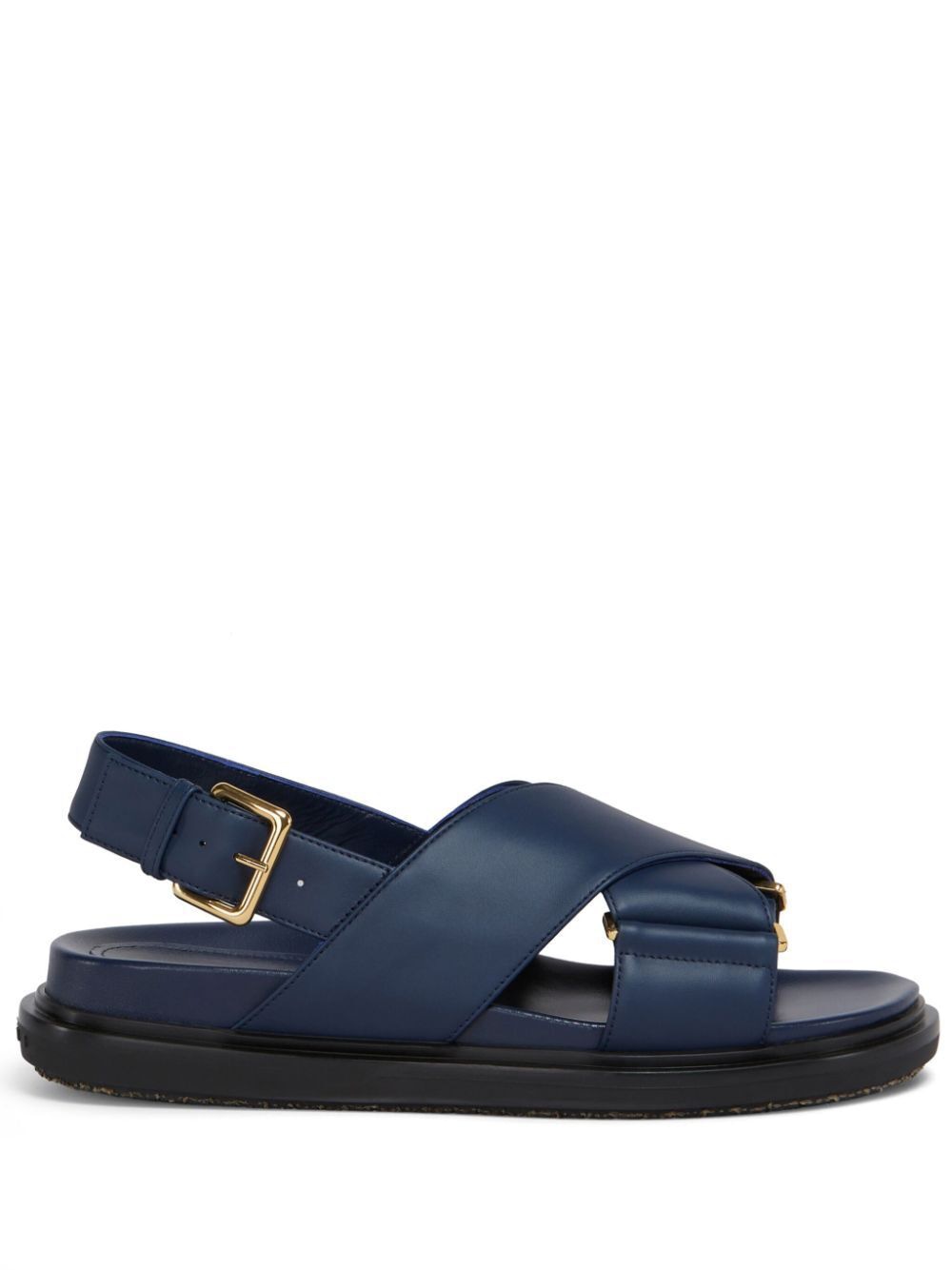 MARNI Leather Crisscross Fussbett Sandal