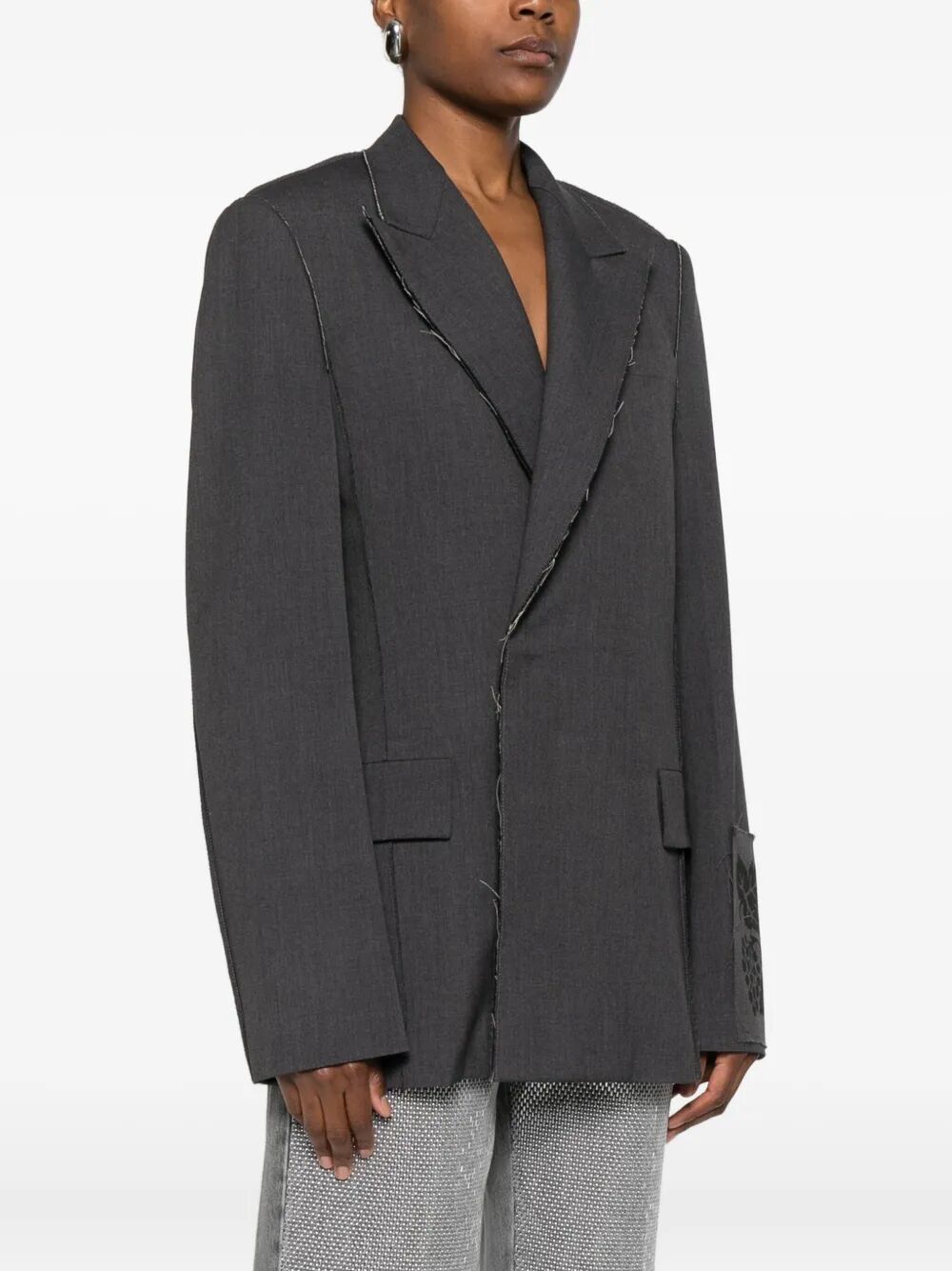 FEDERICO CINA Raw Cut Double-Breasted Jacket