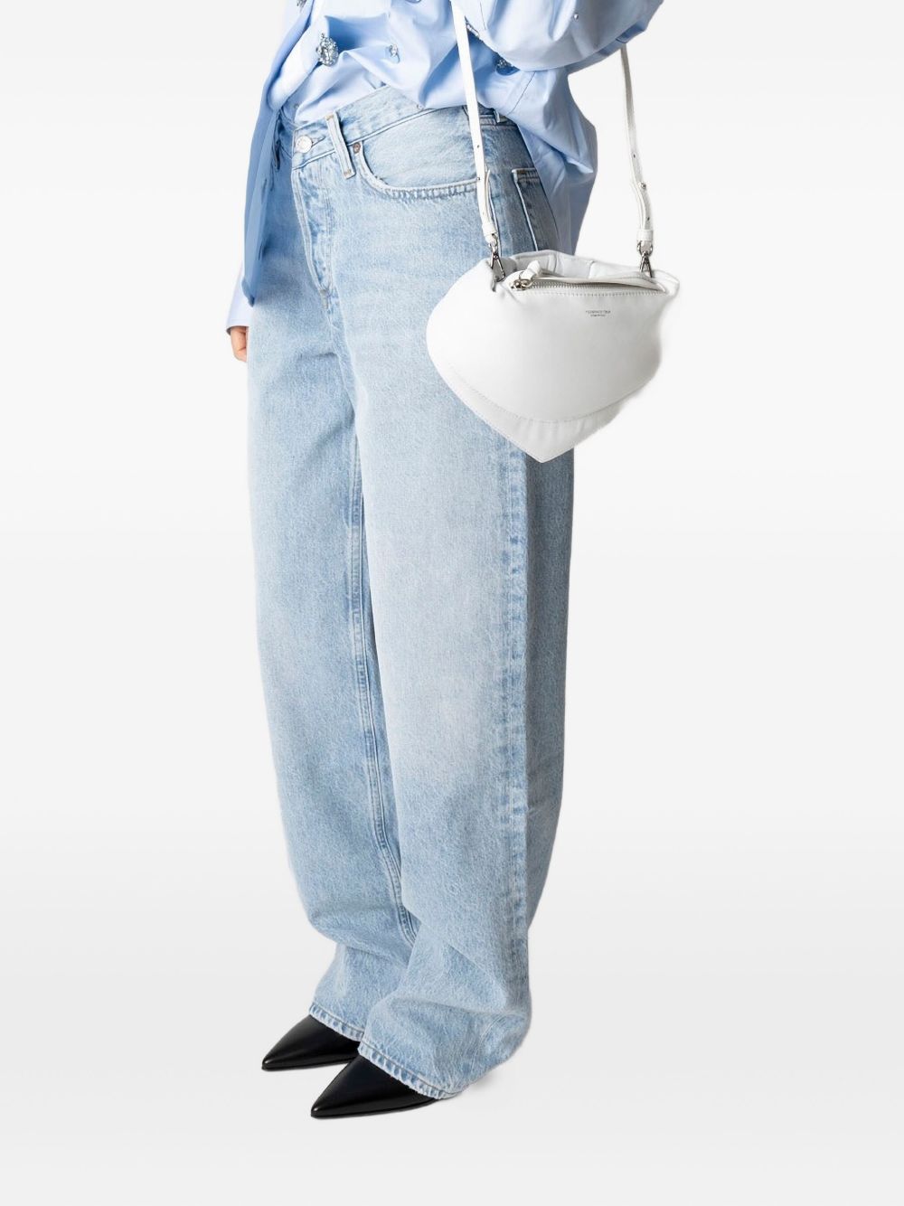 FEDERICO CINA Mini Lambskin Handbag with Reinforced Handle and Removable Strap