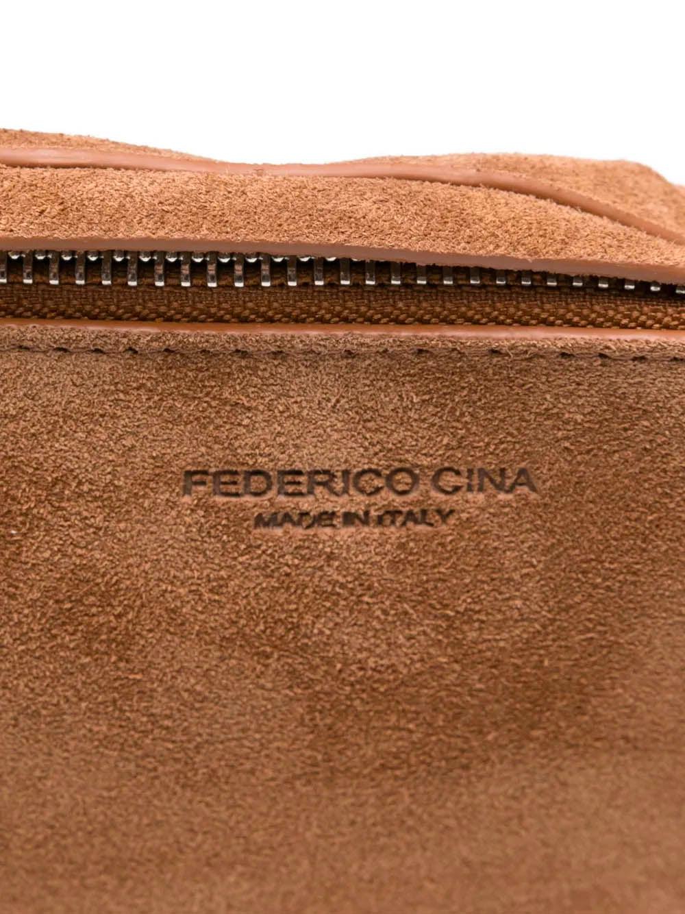 FEDERICO CINA Mini Suede Handbag with Reinforced Handle
