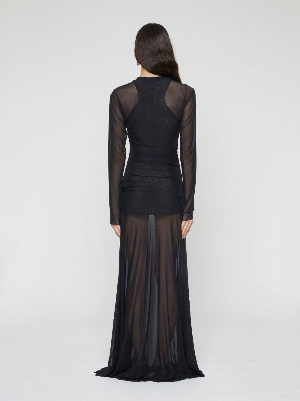 FEDERICO CINA Sheer Layered Long Dress