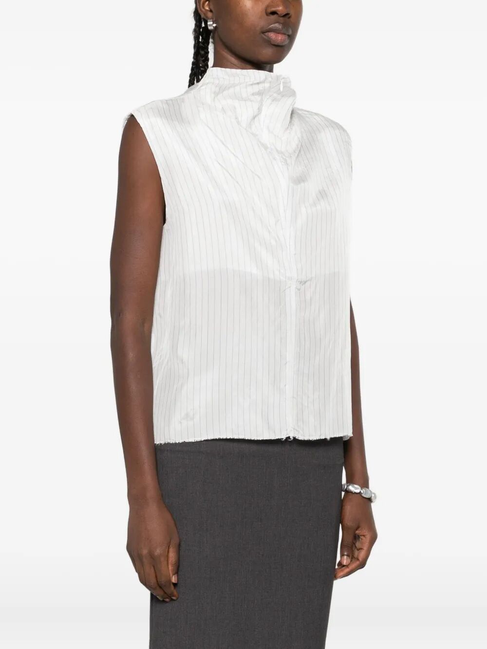FEDERICO CINA Sleeveless Blouse with Zip