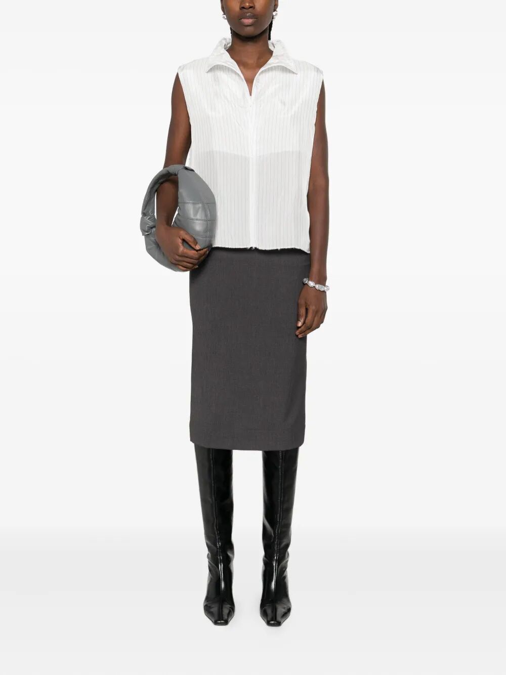 FEDERICO CINA Sleeveless Blouse with Zip