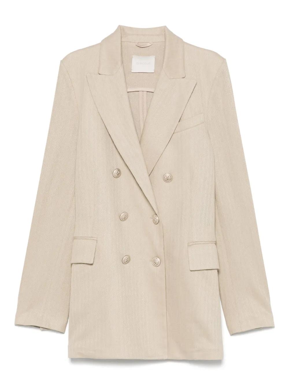 CIRCOLO 1901 Linen and Cotton Double-Breasted Jacket for Women