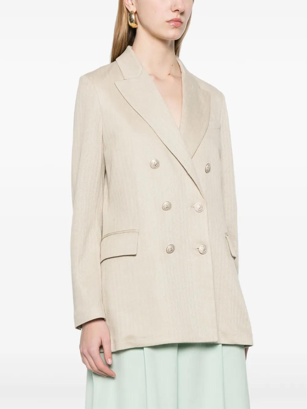 CIRCOLO 1901 Linen and Cotton Double-Breasted Jacket for Women