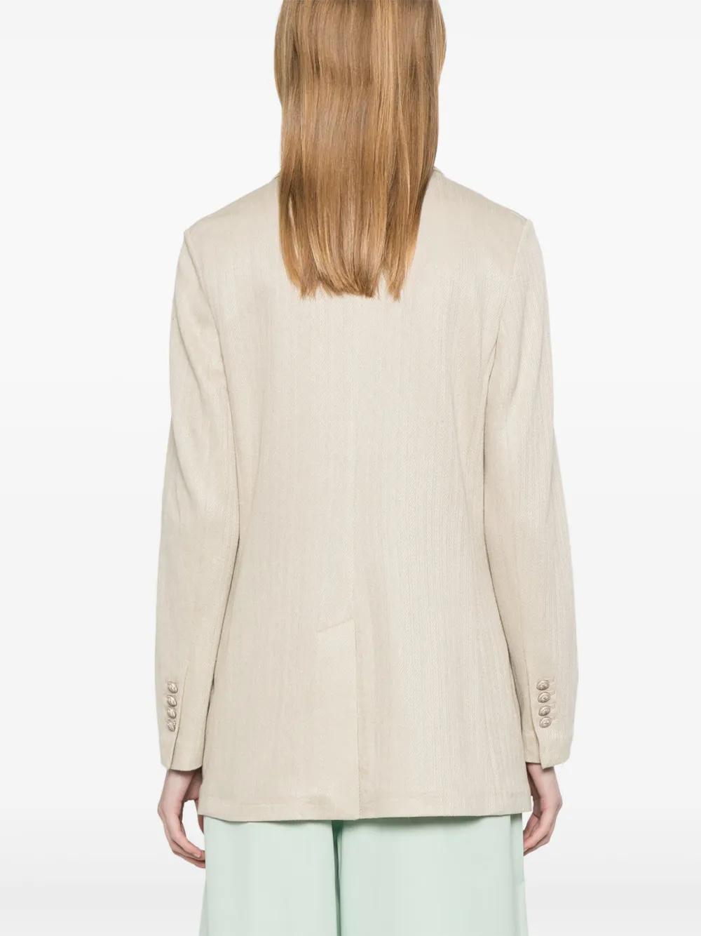 CIRCOLO 1901 Linen and Cotton Double-Breasted Jacket for Women