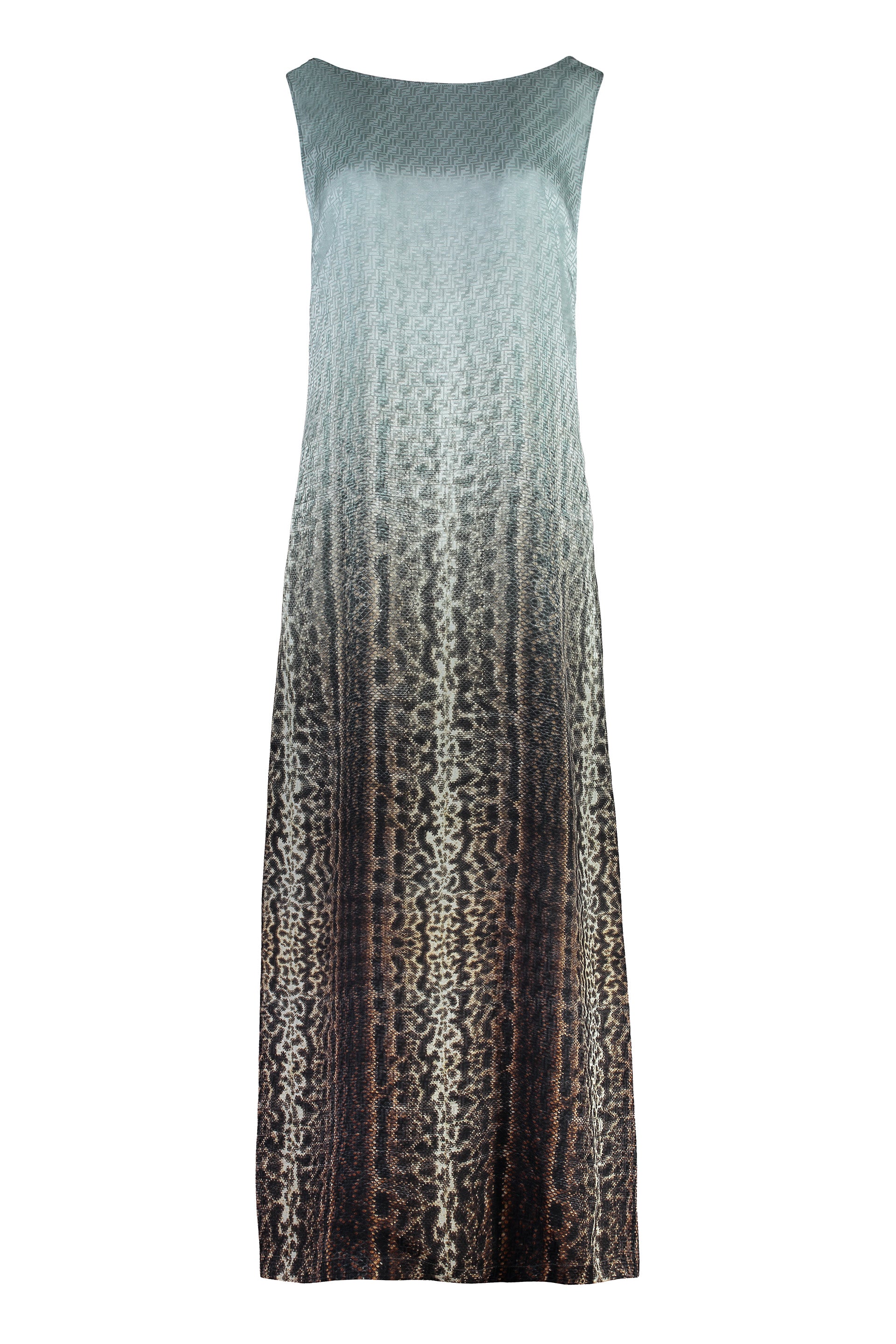 FENDI Gradient Snake Print Midi Dress