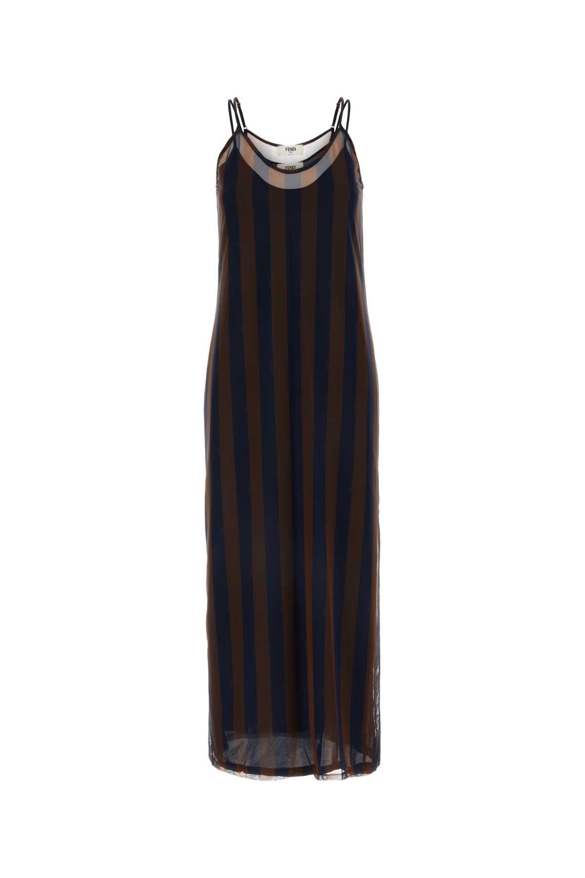 FENDI Printed Stretch Tulle Dress - Mini Fit