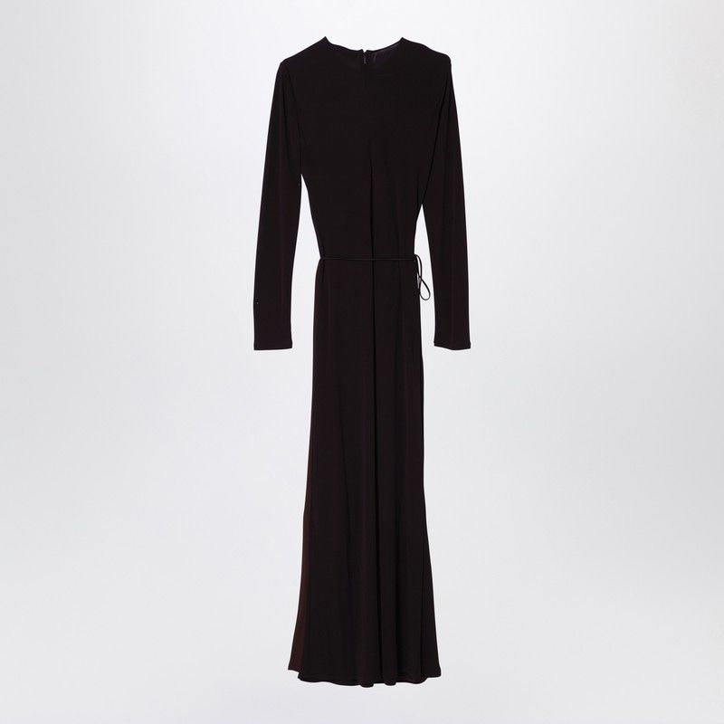 FENDI Draped Long Dress with Double-Knot Tie - Women's FW25