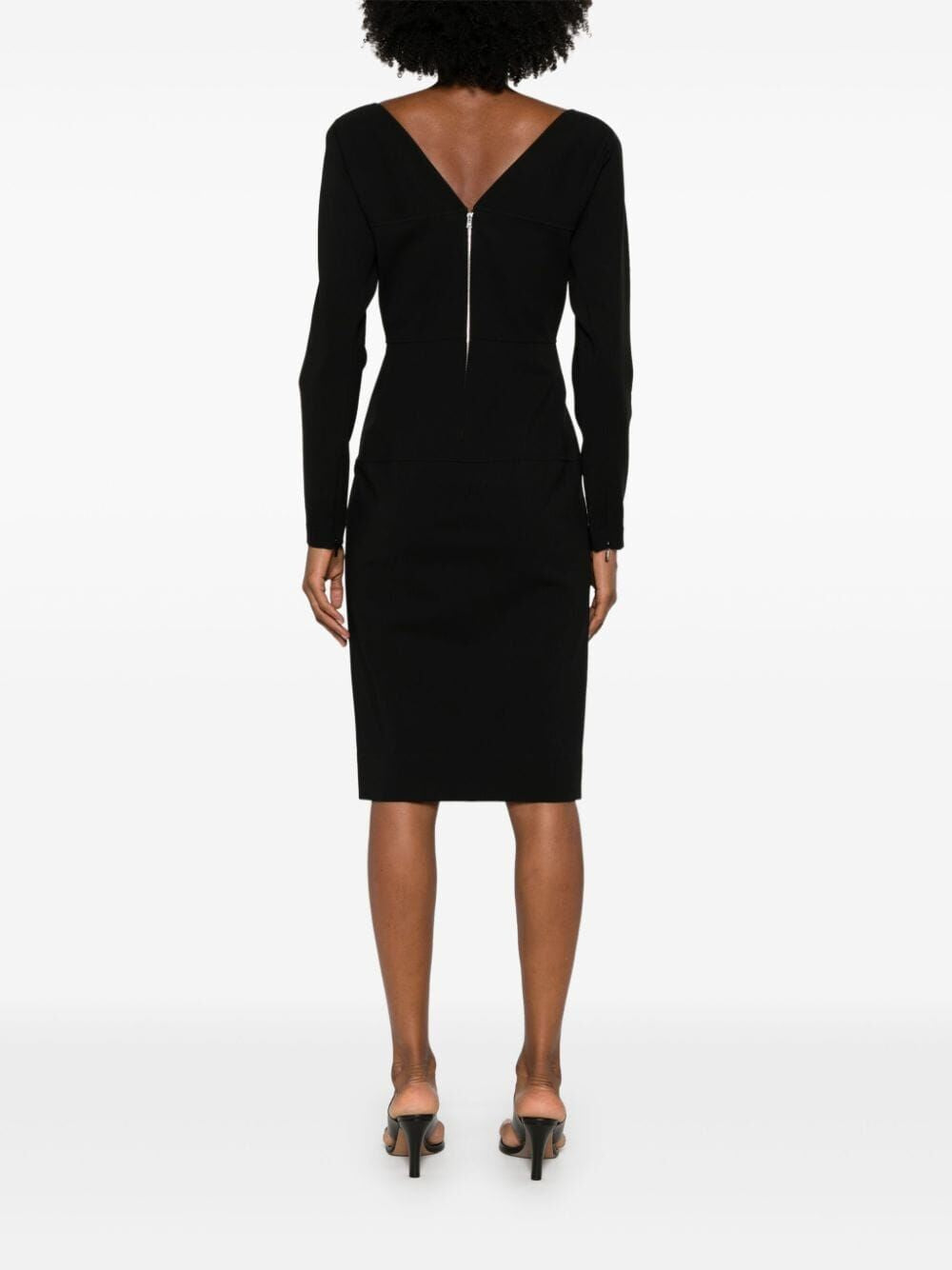 FENDI Elegant Long Sleeve Midi Dress
