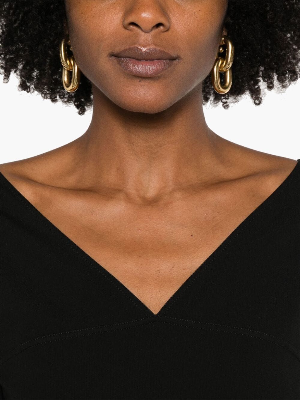 FENDI Elegant Long Sleeve Midi Dress