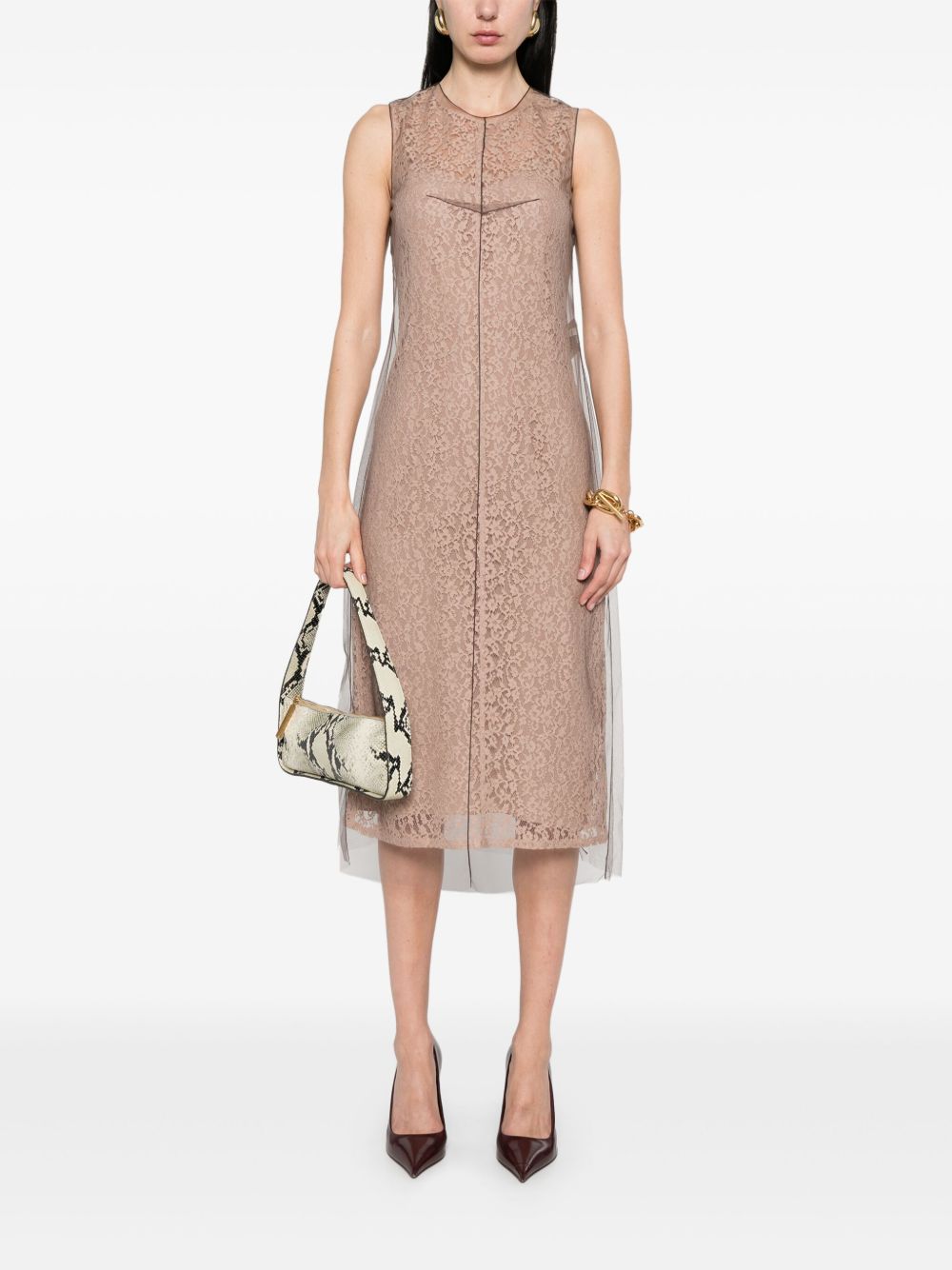 FENDI Concealed Hook and Zip Fastening Midi Dress