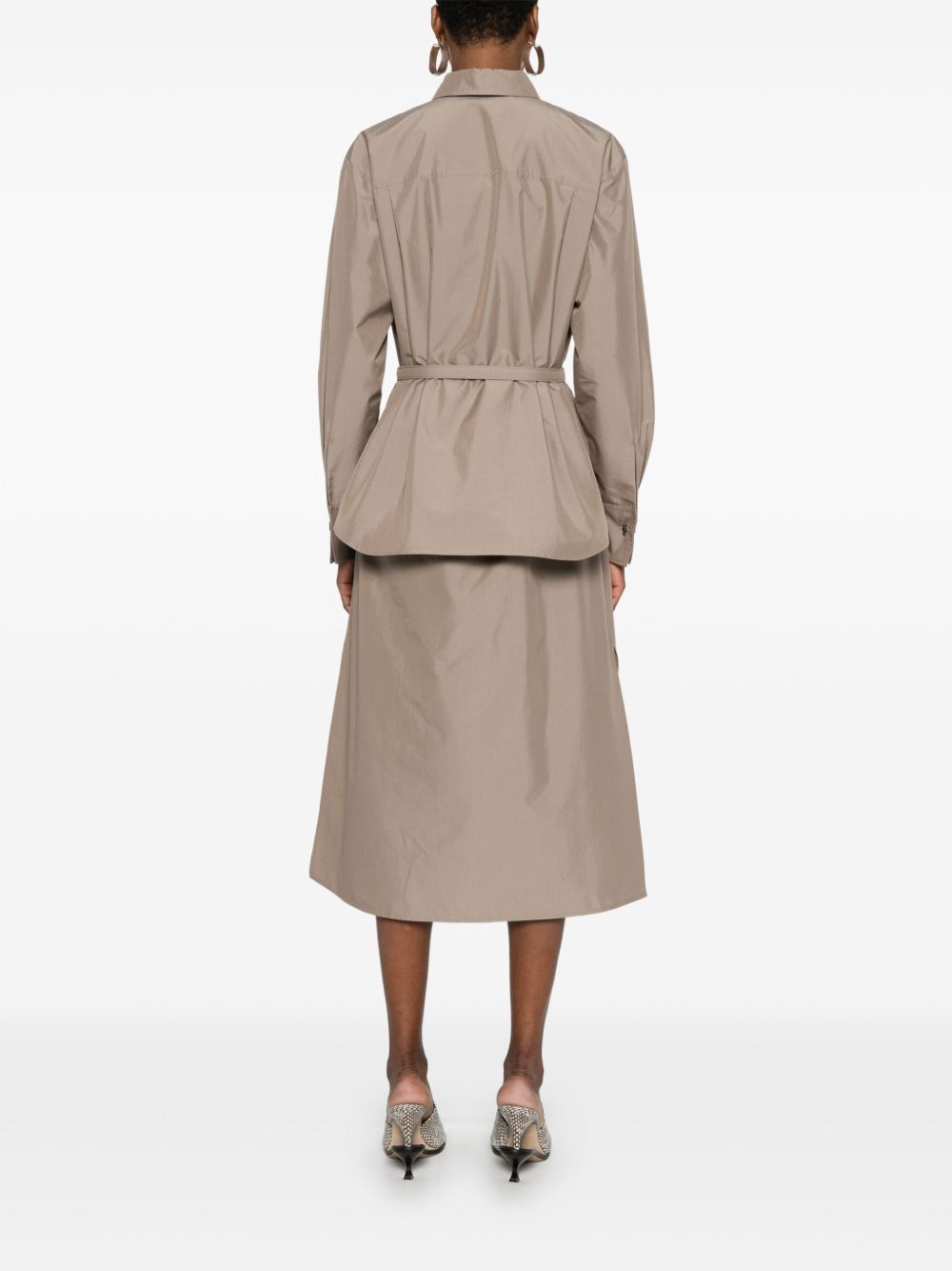FENDI Taupe Mini Shirt Dress for Women - SS25