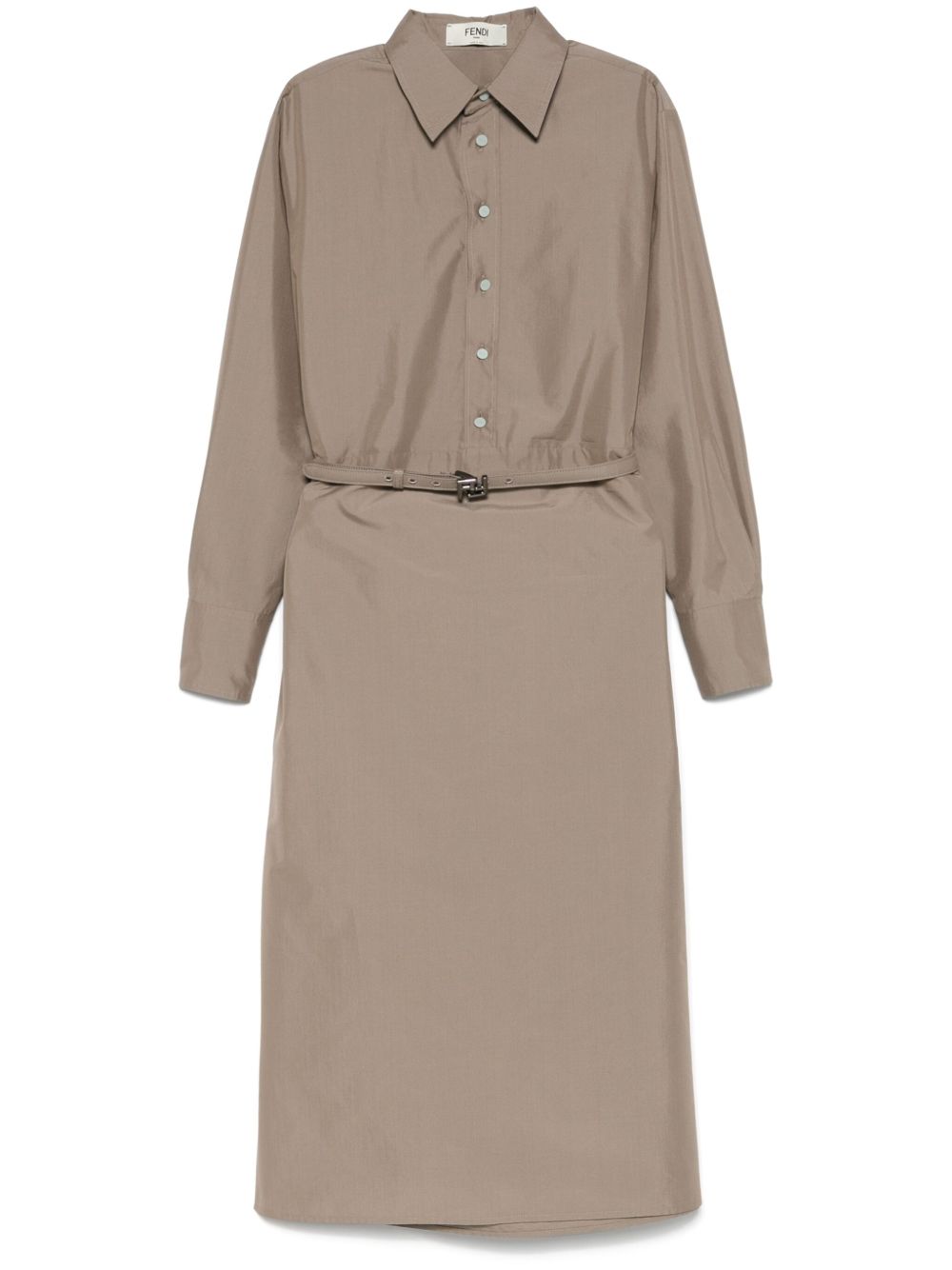 FENDI Taupe Mini Shirt Dress for Women - SS25