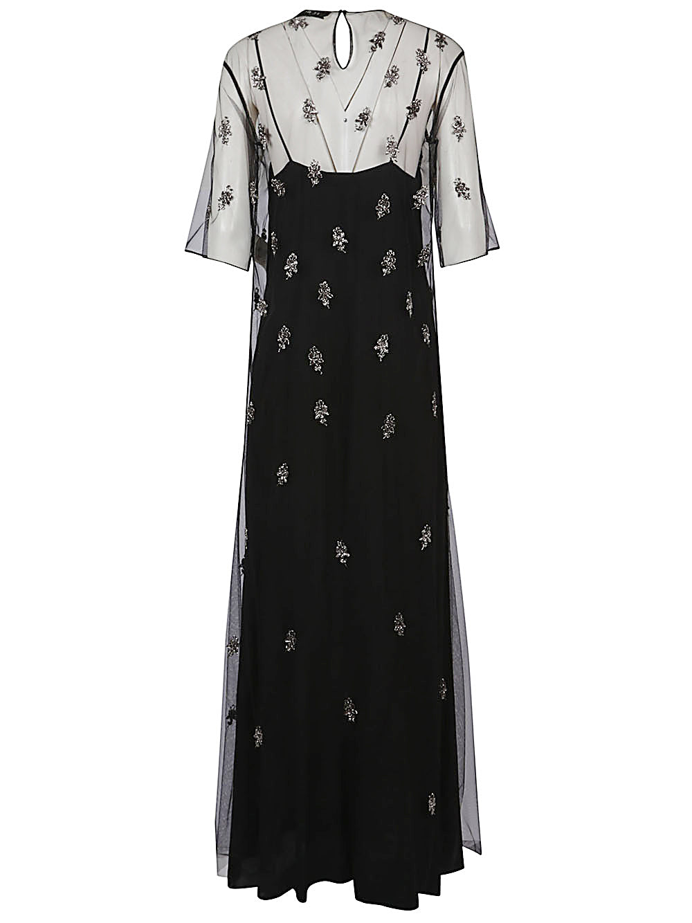 FENDI Long Dress with Floral Embroidery for Women