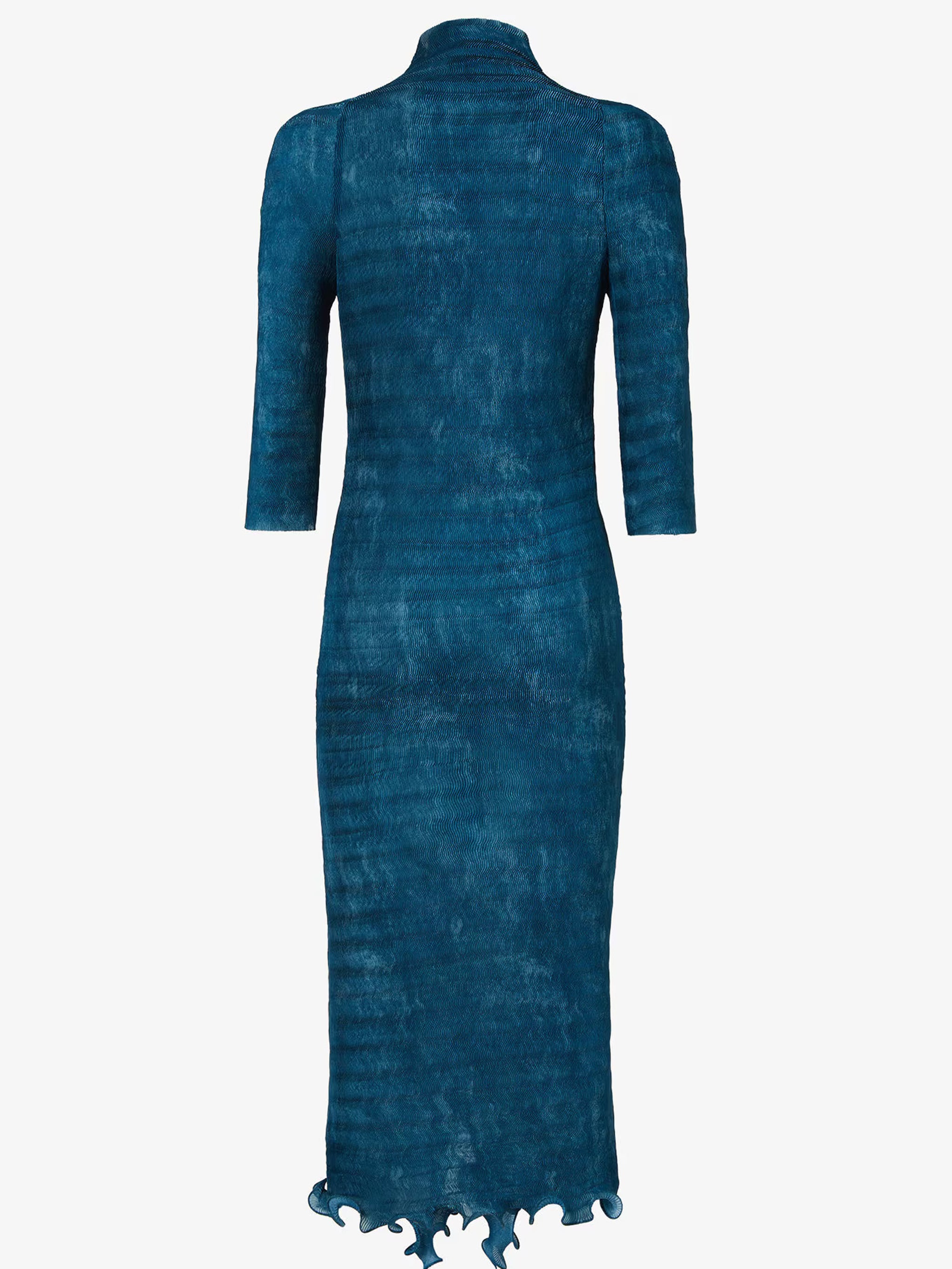 FENDI Pleated Mini Dress with High Neck and 3/4 Sleeves (Size 40)