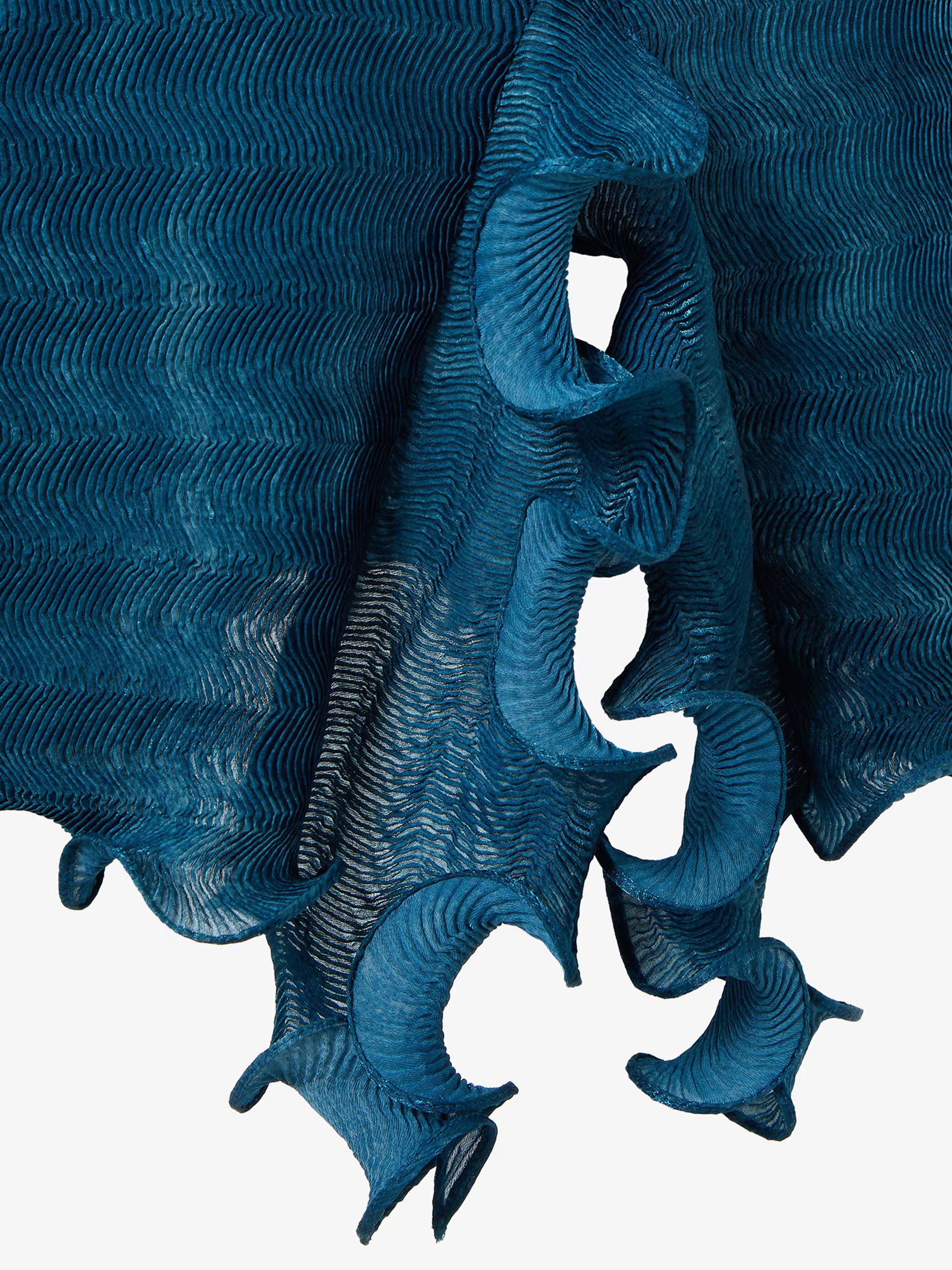 FENDI Pleated Mini Dress with High Neck and 3/4 Sleeves (Size 40)