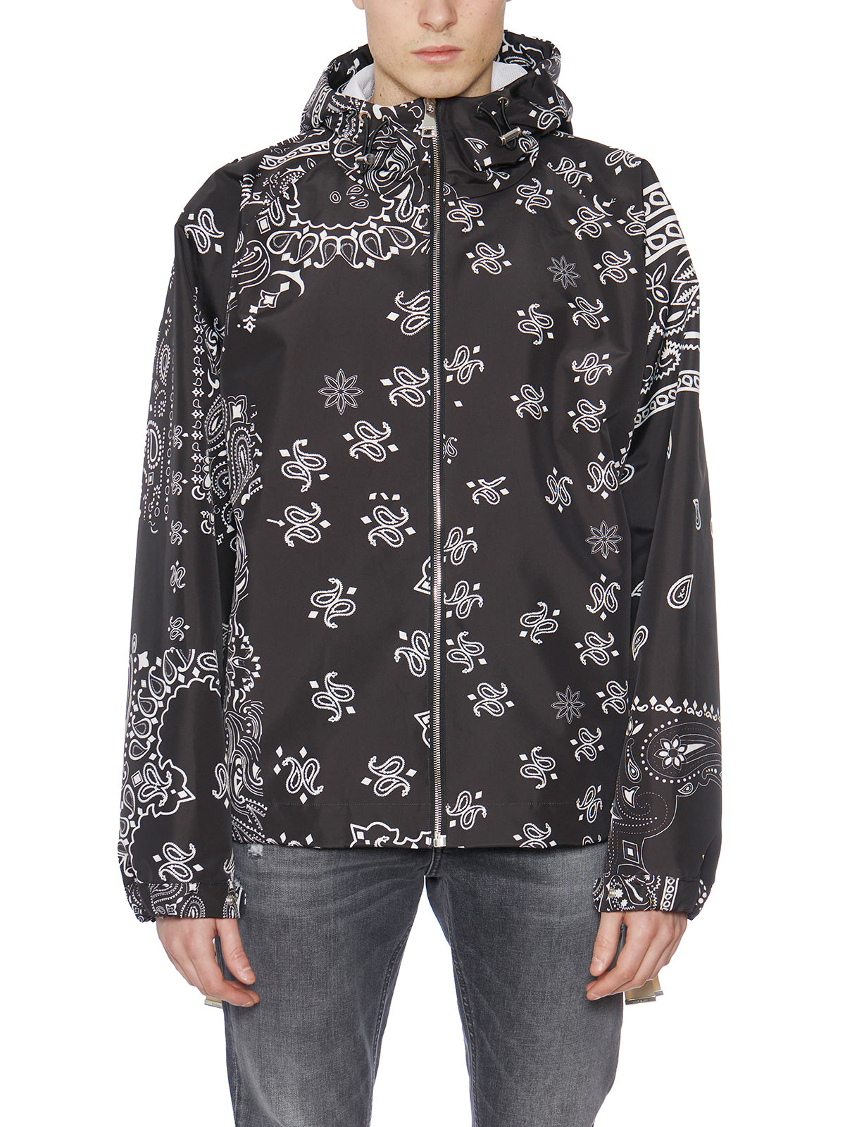 KHRISJOY Men's Hooded Windbreaker with Zip Closure - Size 1