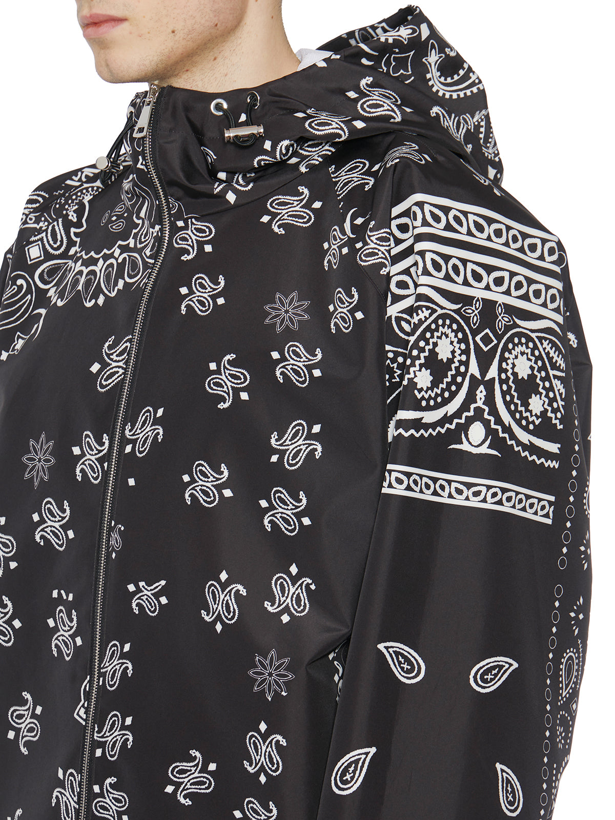 KHRISJOY Men's Hooded Windbreaker with Zip Closure - Size 1