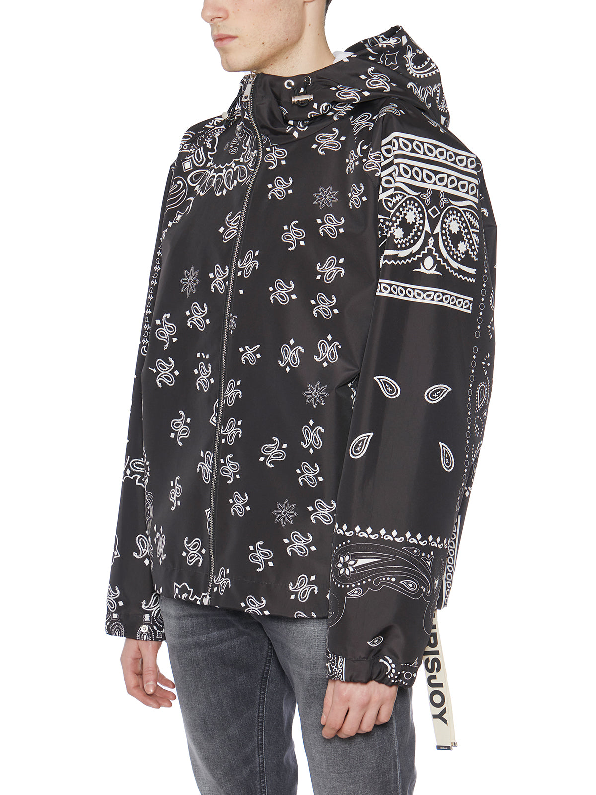 KHRISJOY Men's Hooded Windbreaker with Zip Closure - Size 1