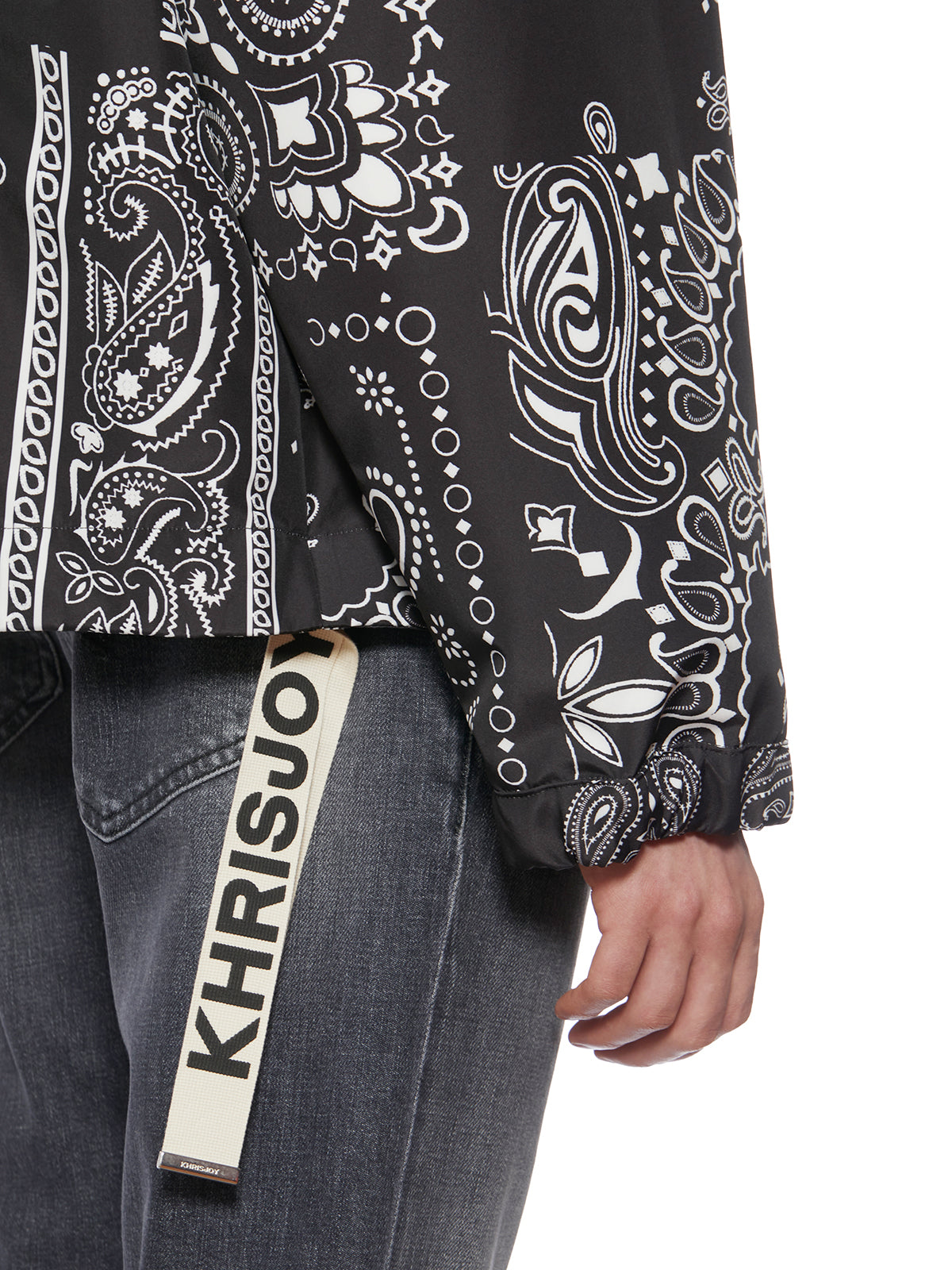 KHRISJOY Men's Hooded Windbreaker with Zip Closure - Size 1