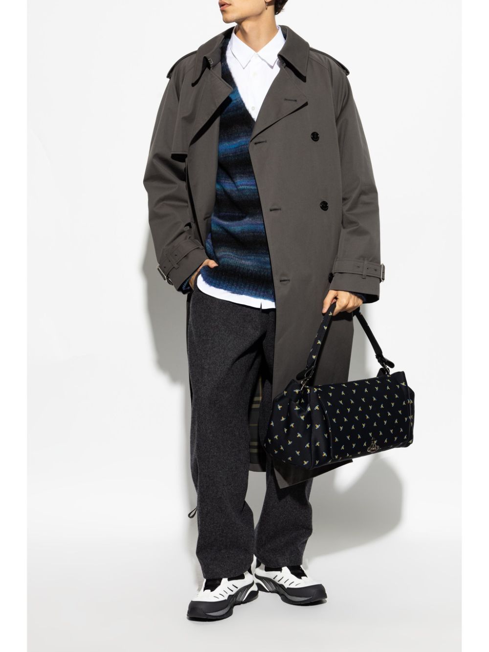 KENZO Two-Tone Fabric and Synthetic Leather X-Trainer Sneaker for Men